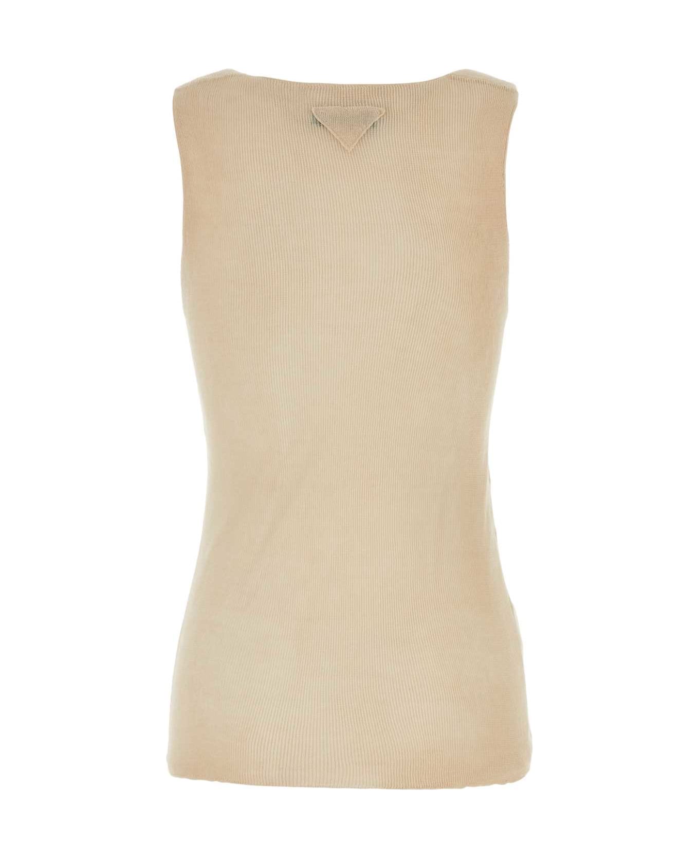 Prada Sand Cotton Tank Top - ALBINO