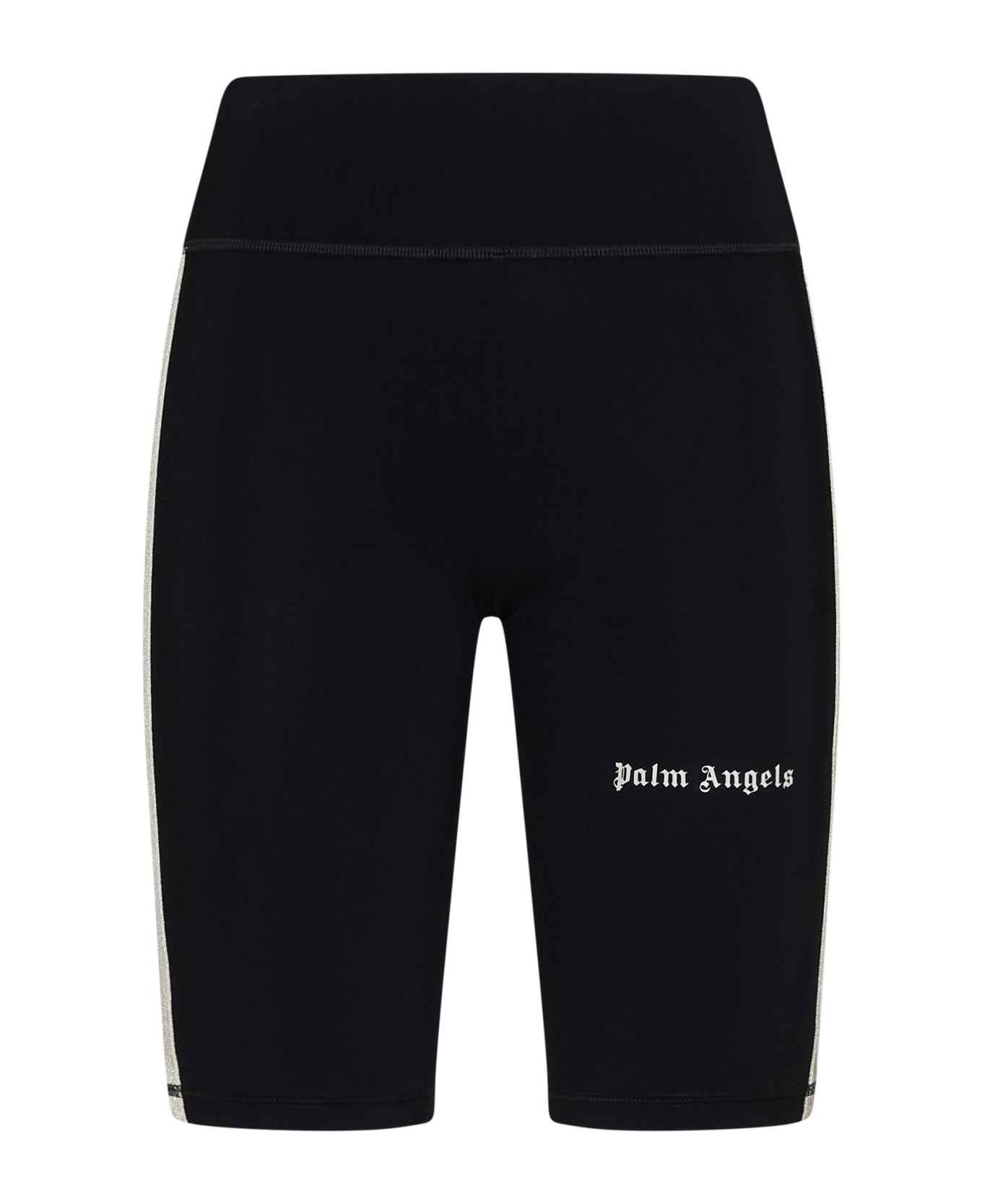 Palm Angels 'track' Cycling Bermuda Shorts - Black off white