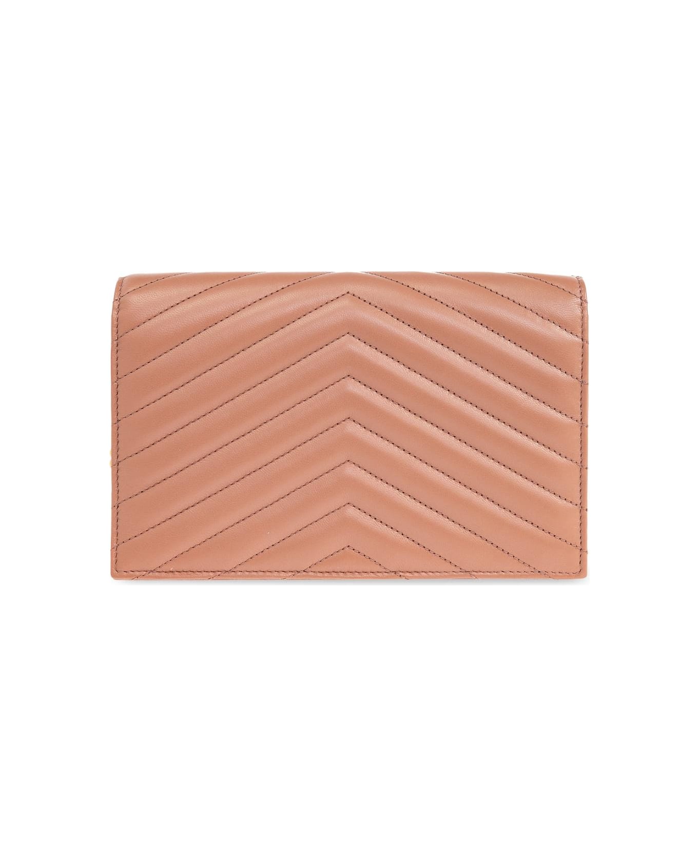 Saint Laurent Wallet Cassandre On A Chain - PINK 財布