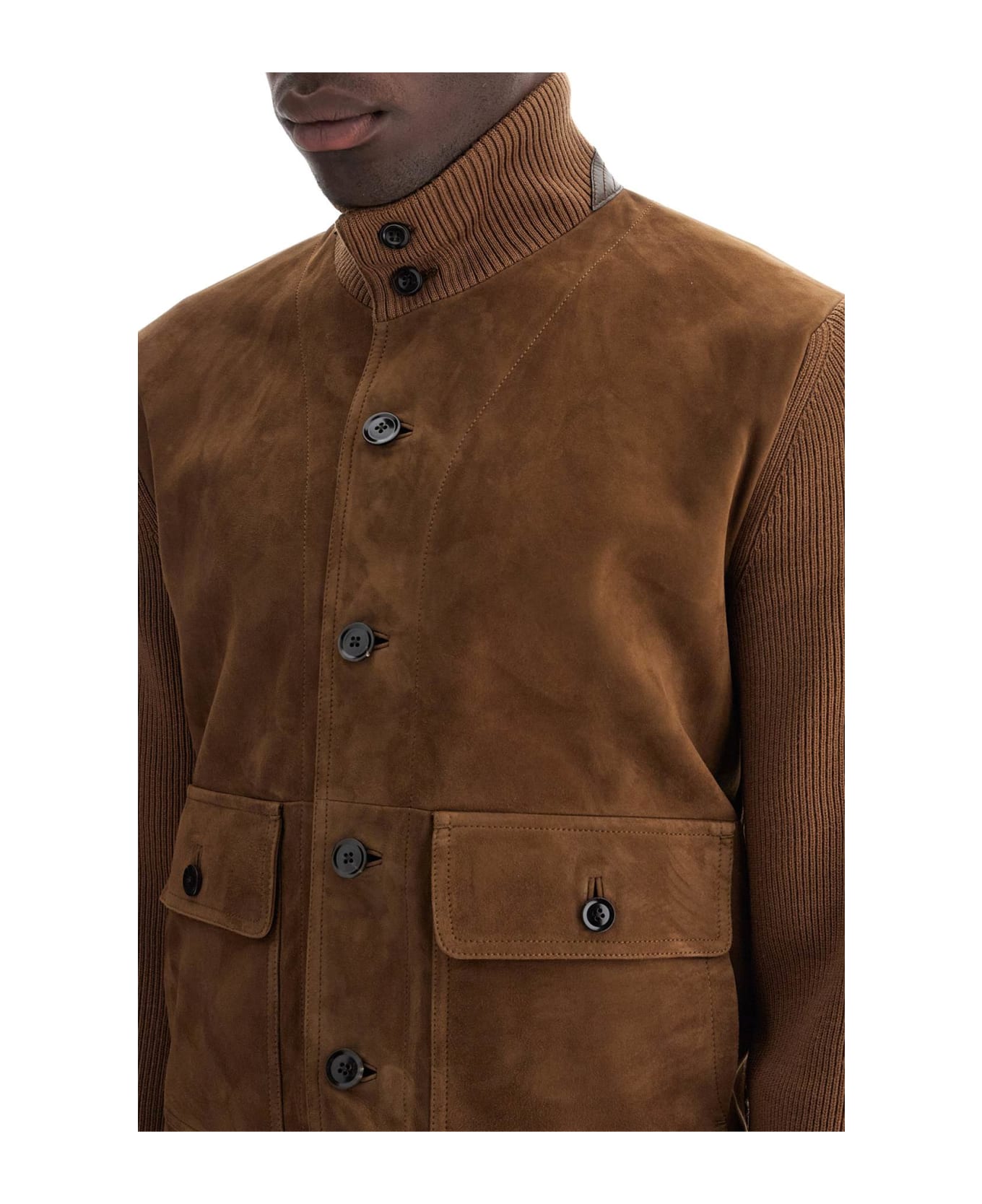 Tom Ford Knit And Suede Blouson - TOFFEE (Brown)