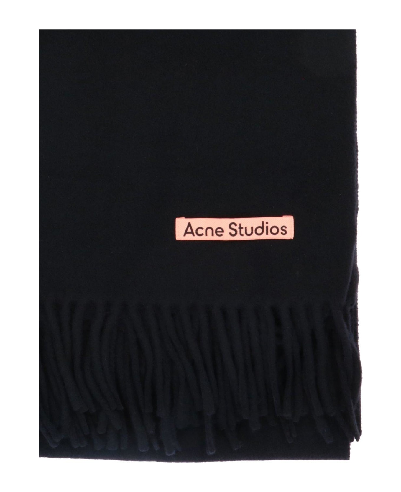 Acne Studios Logo Patch Scarf - BLACK