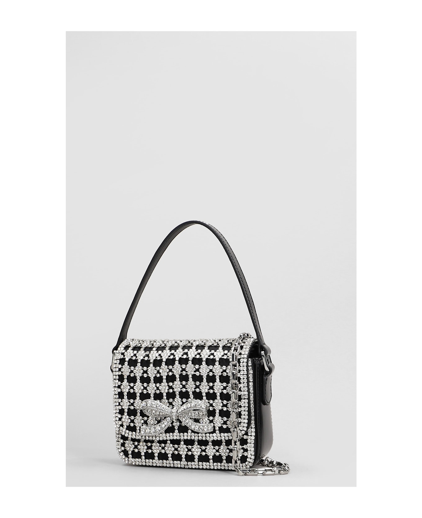self-portrait Crystal Micro Bag Hand Bag In Black Polyester - black