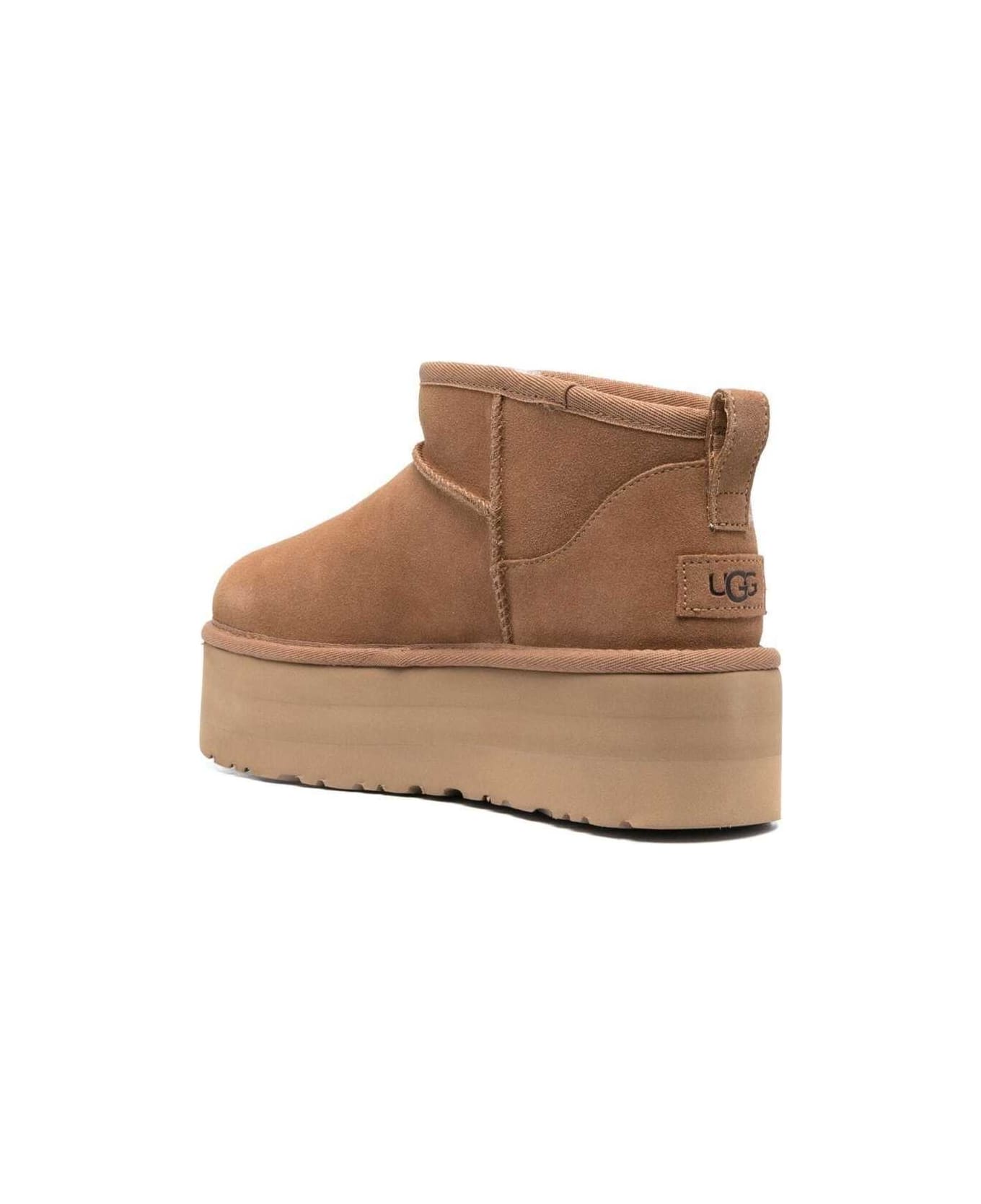 UGG 
ultramini
 Beige Boots With Platform In Suede Woman - Beige