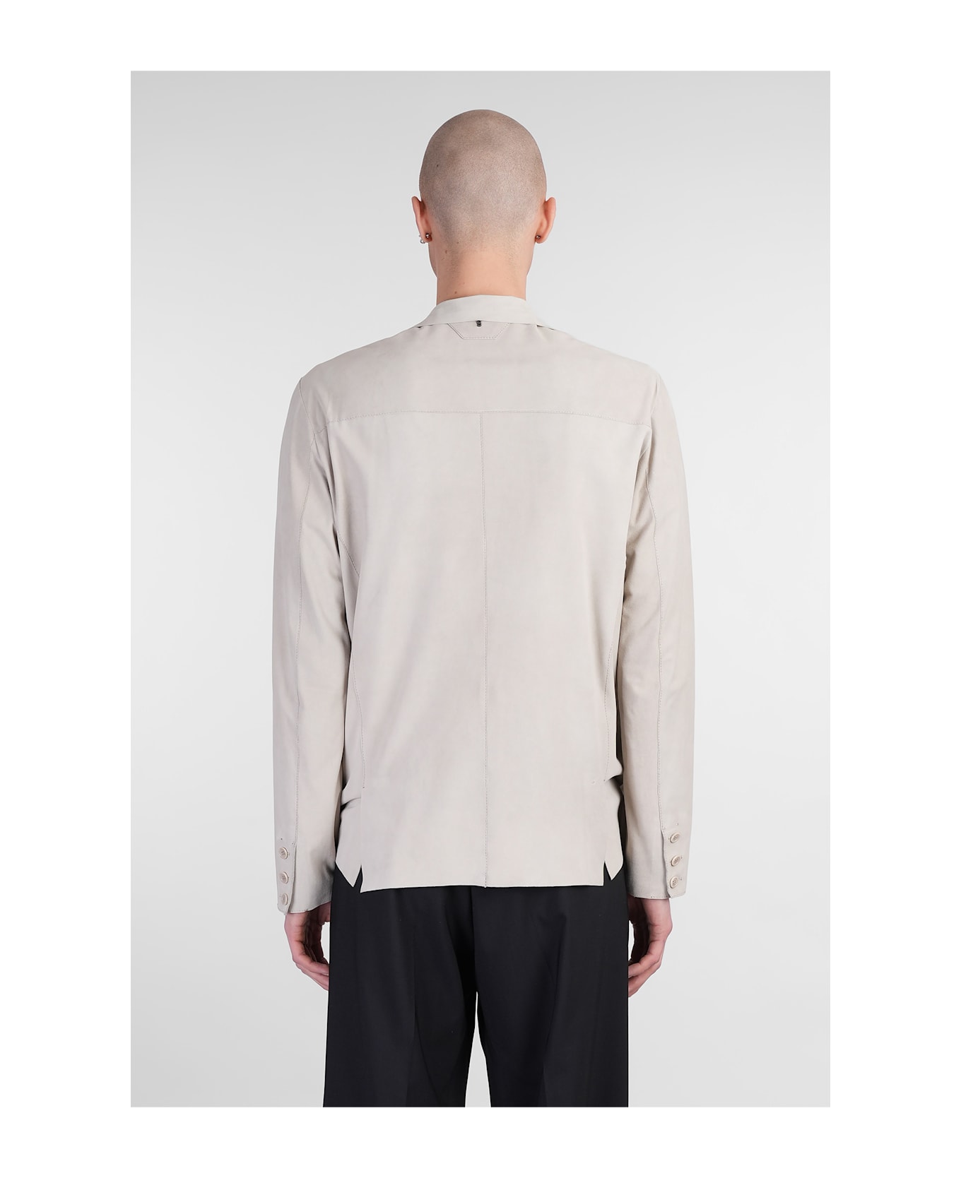 Salvatore Santoro Leather Jacket In Grey Leather - grey