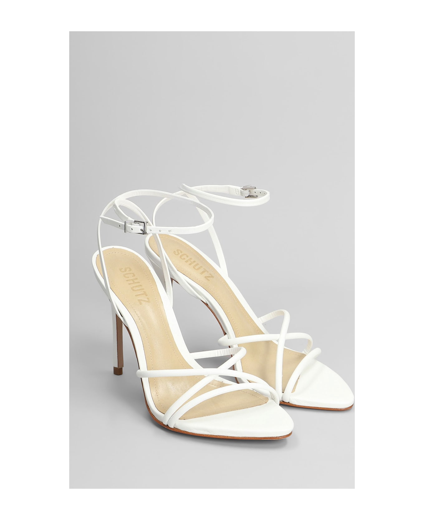 Schutz Sandals In White Leather - white