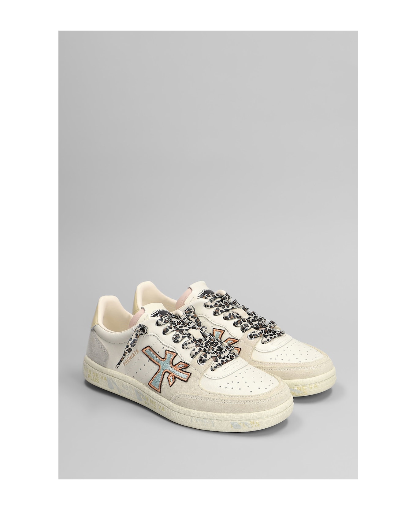 Premiata Bskt Clayd Sneakers In Beige Leather - beige
