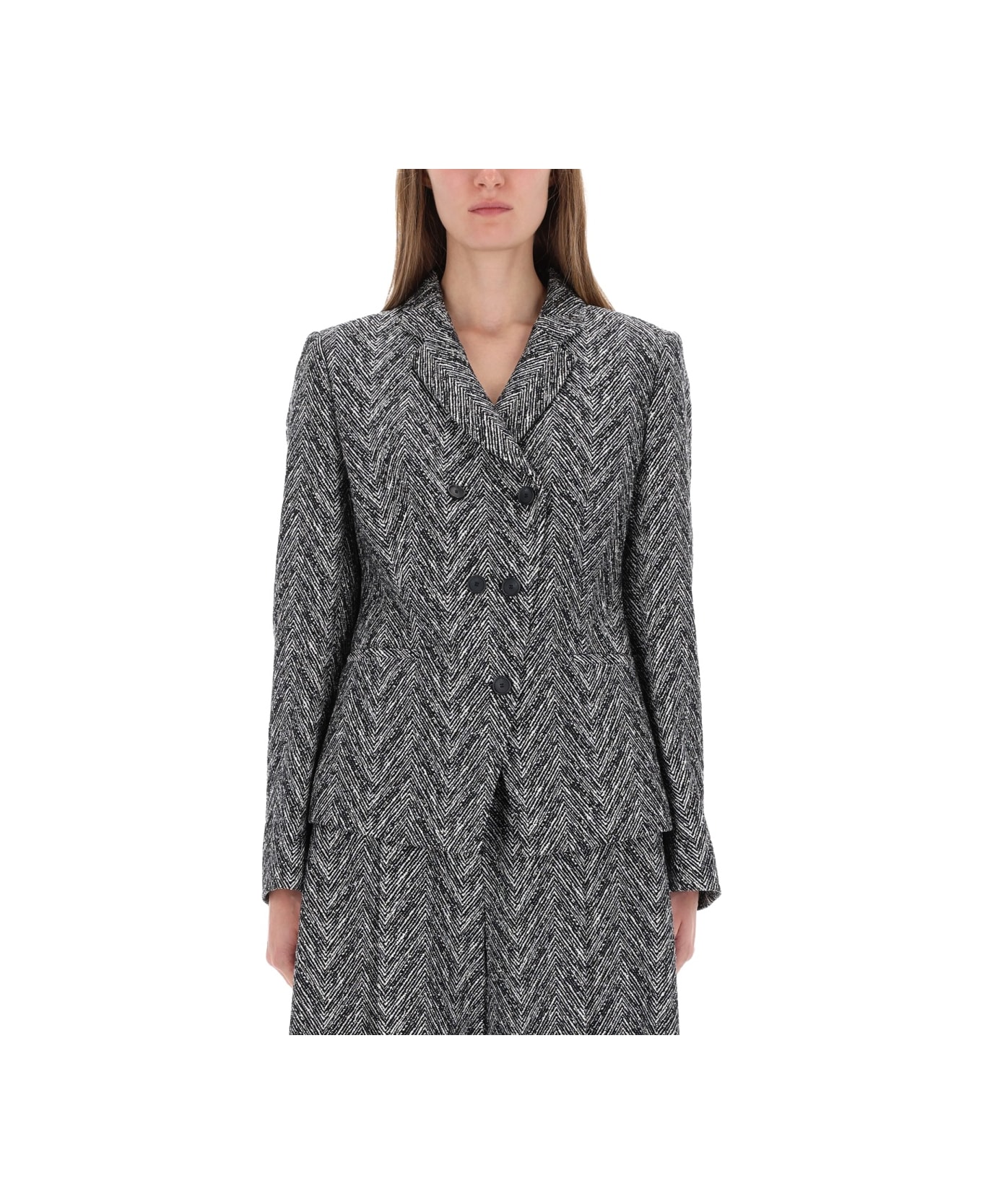 Hugo Boss Herringbone Tweed Blazer - GREY