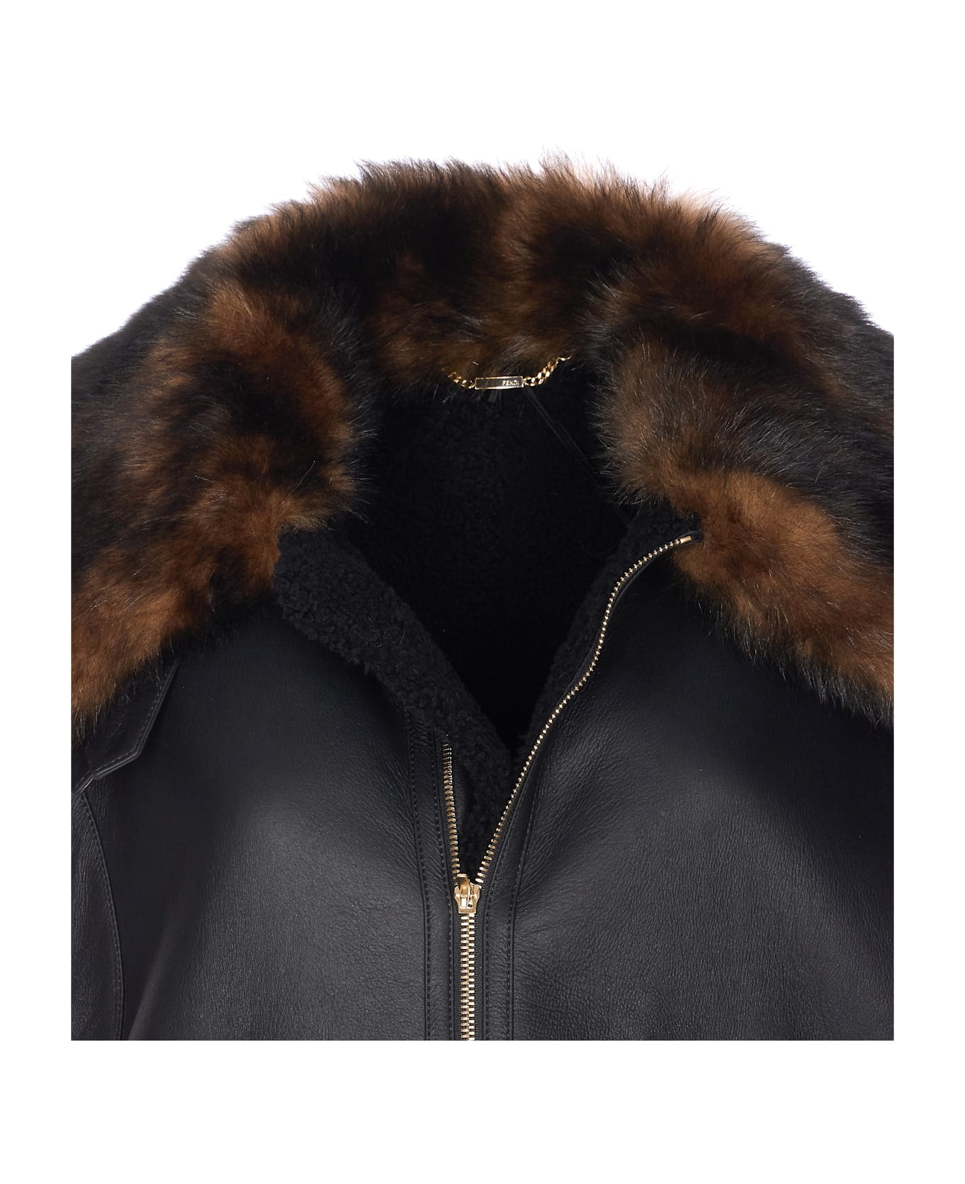 Fendi Ff Buckles Leather Vest - Black