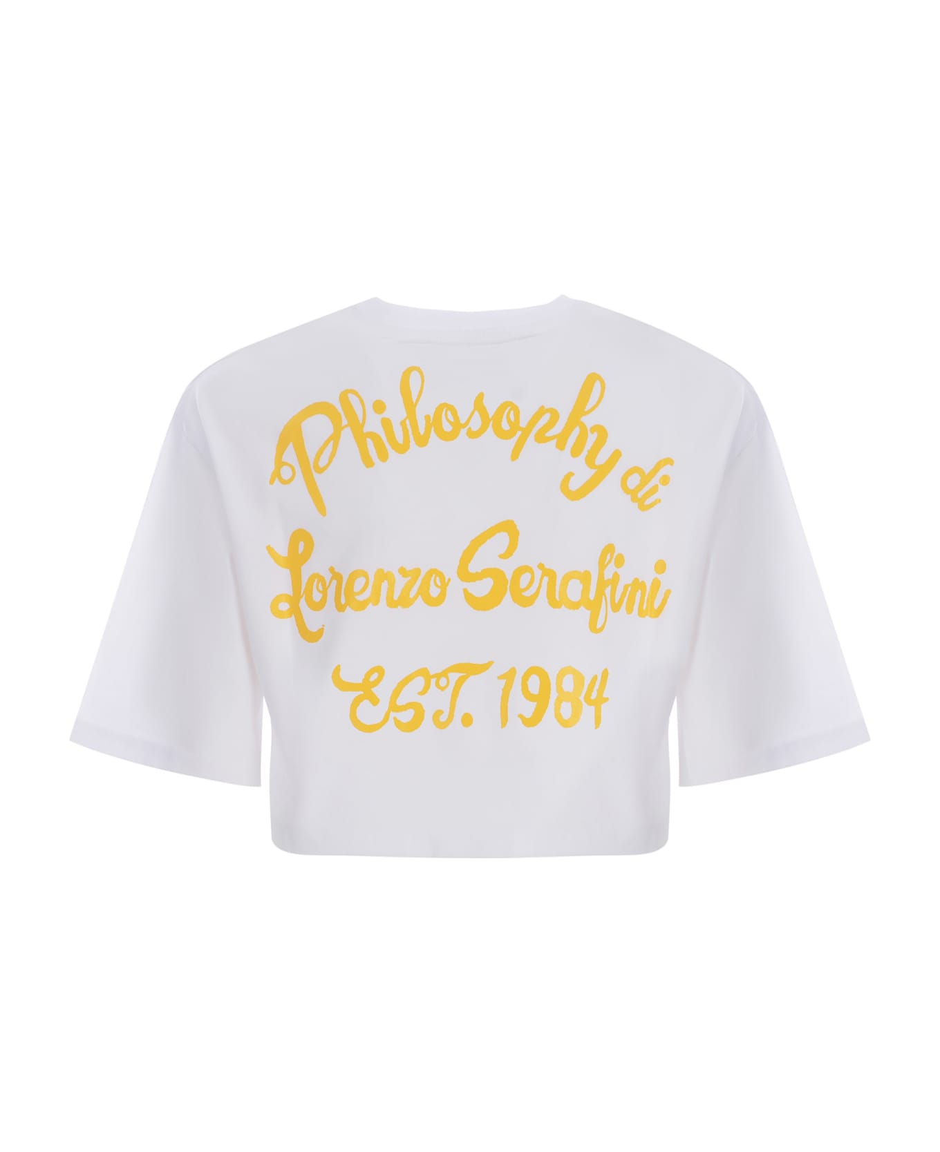Philosophy di Lorenzo Serafini Cropped T-shirt Philosophy "logo" In Cotton Jersey - Bianco