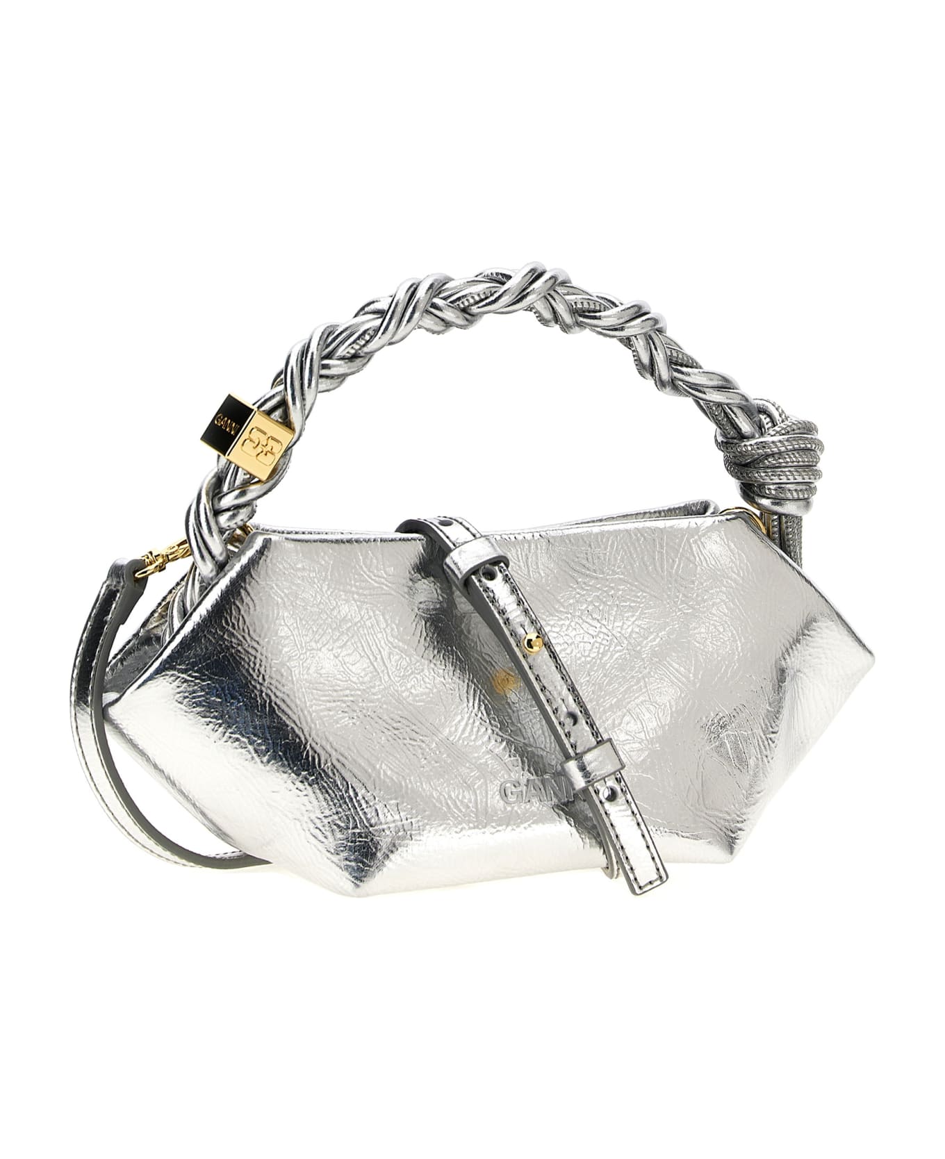 Ganni 'bou Bag Mini Metallic' Handbag - Silver