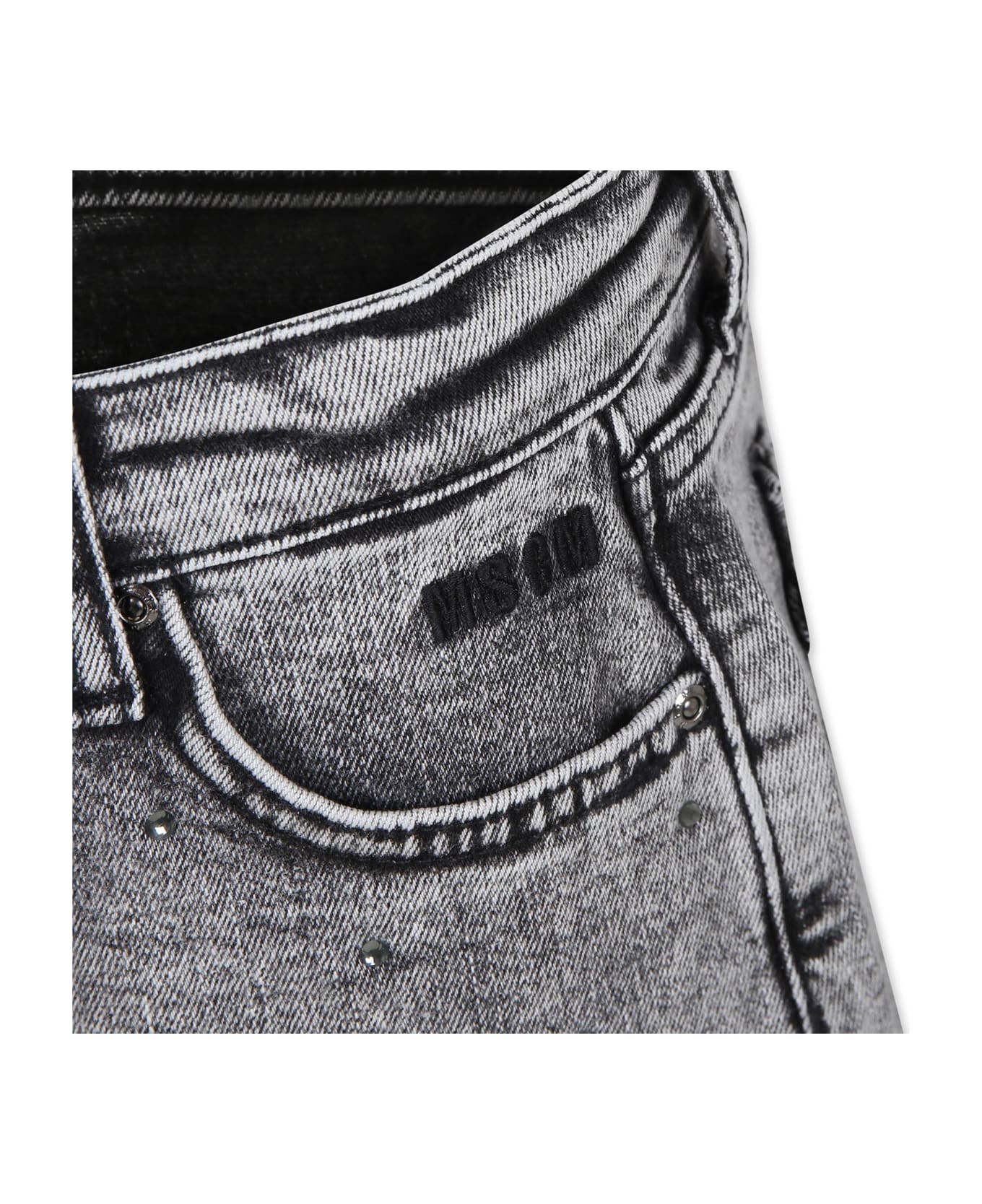 MSGM Grey Shorts For Girl With Logo - Grey