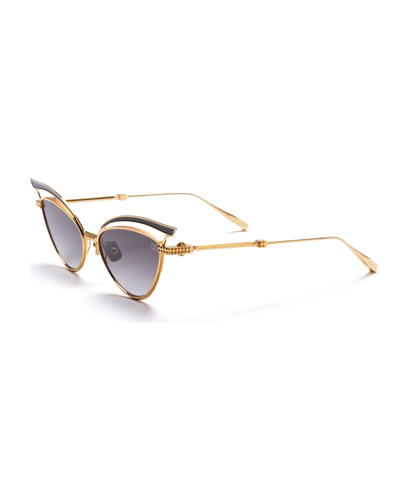 Valentino Eyewear Glassliner - Gold / Black Sunglasses - Black/gold