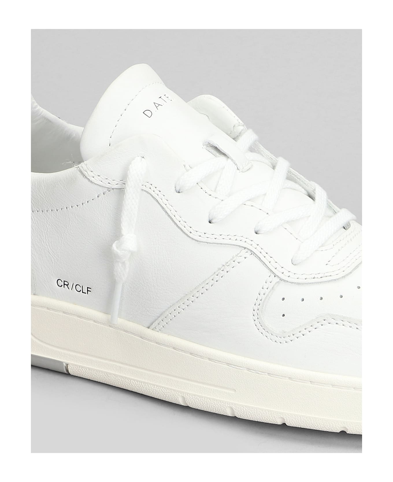 D.A.T.E. Court Sneakers In White Leather - white