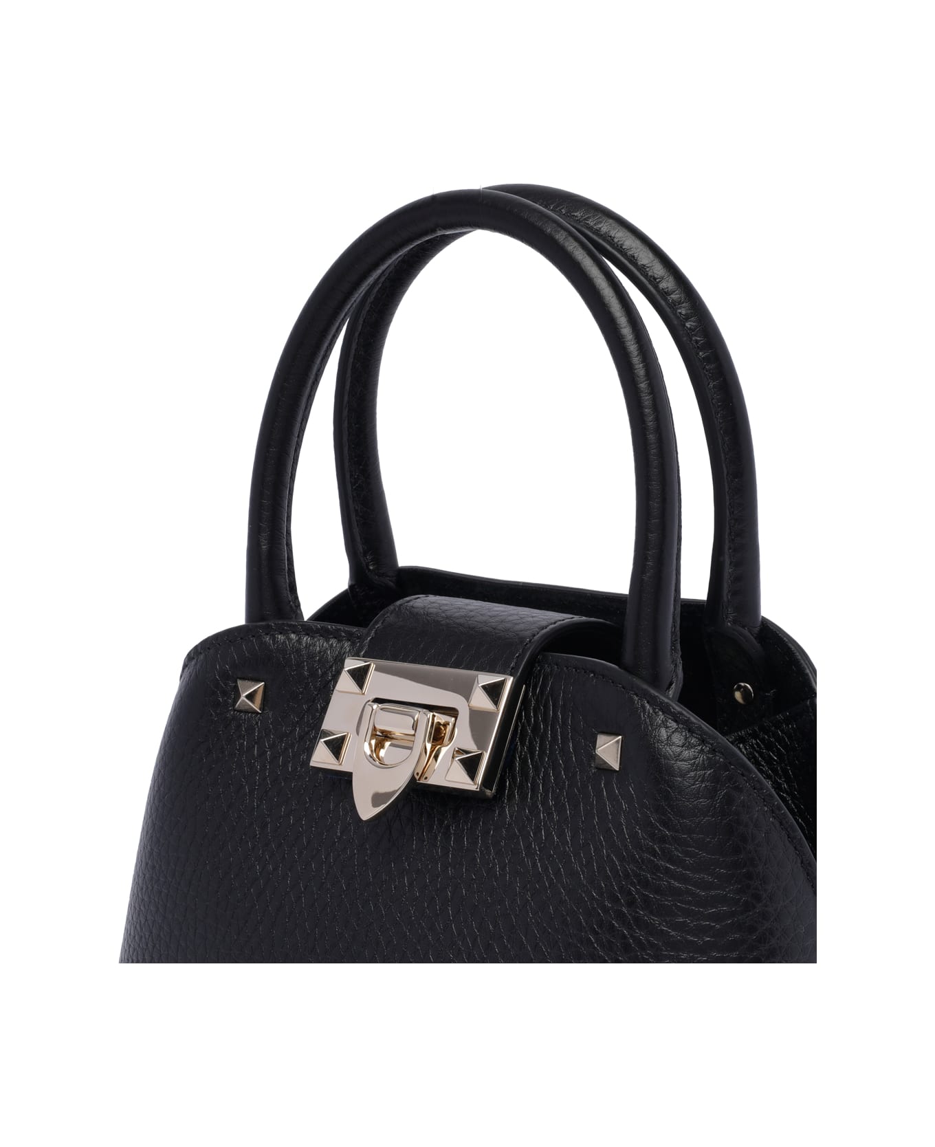 Valentino Garavani Small Rockstud Handle Bag - Black