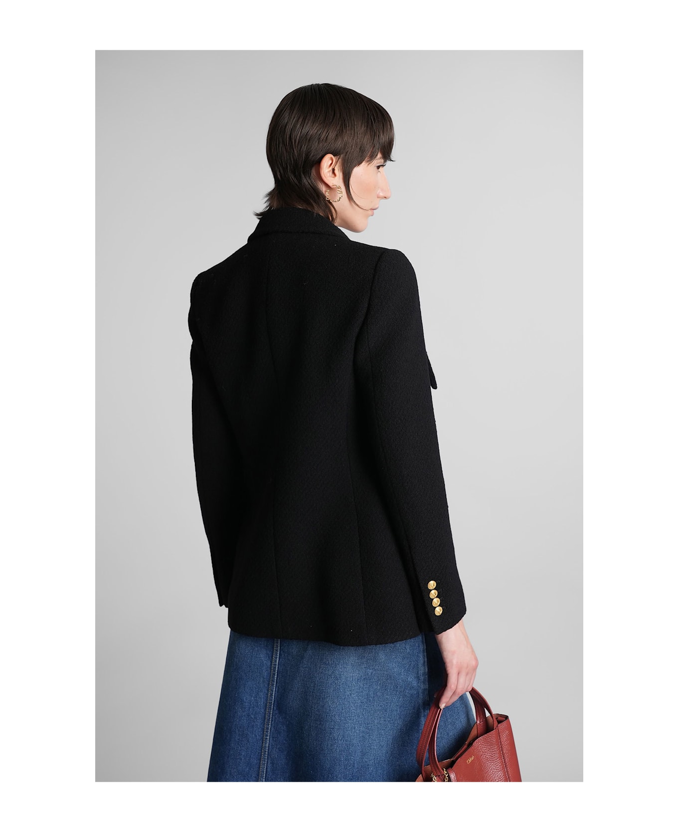 Chloé Blazer In Black Wool - black