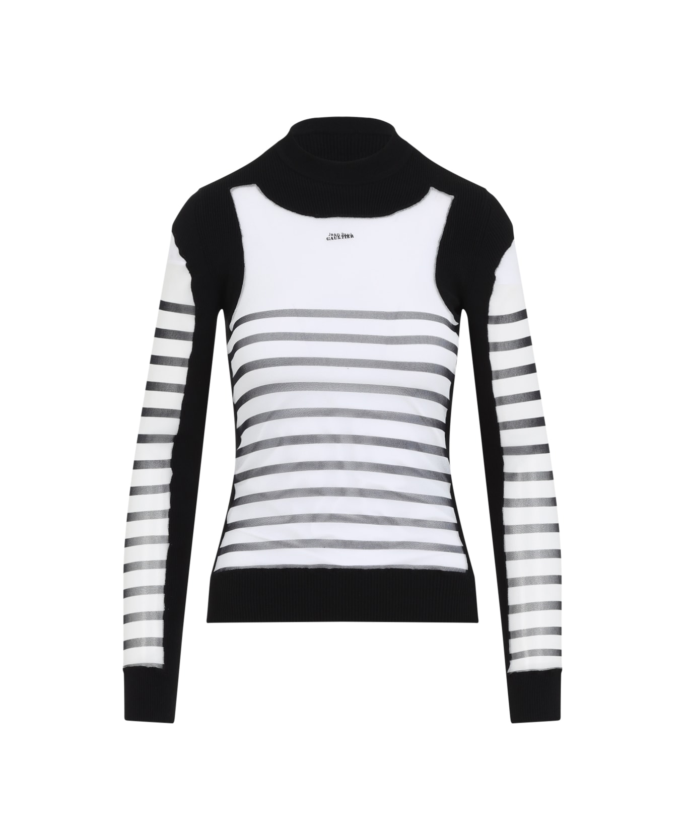 Jean Paul Gaultier Printed "mariniere" Pullover - White Black