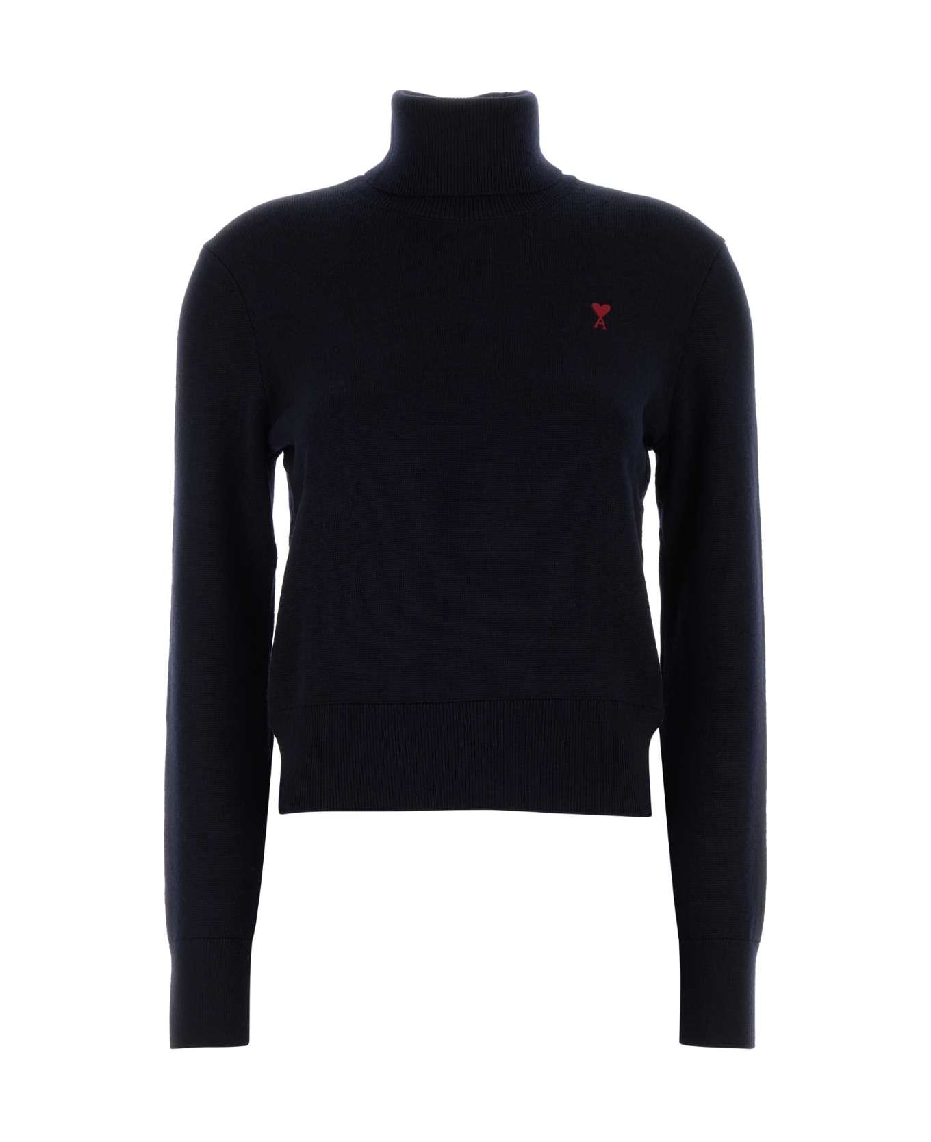Ami Alexandre Mattiussi Midnight Blue Wool Sweater - NAVYRED