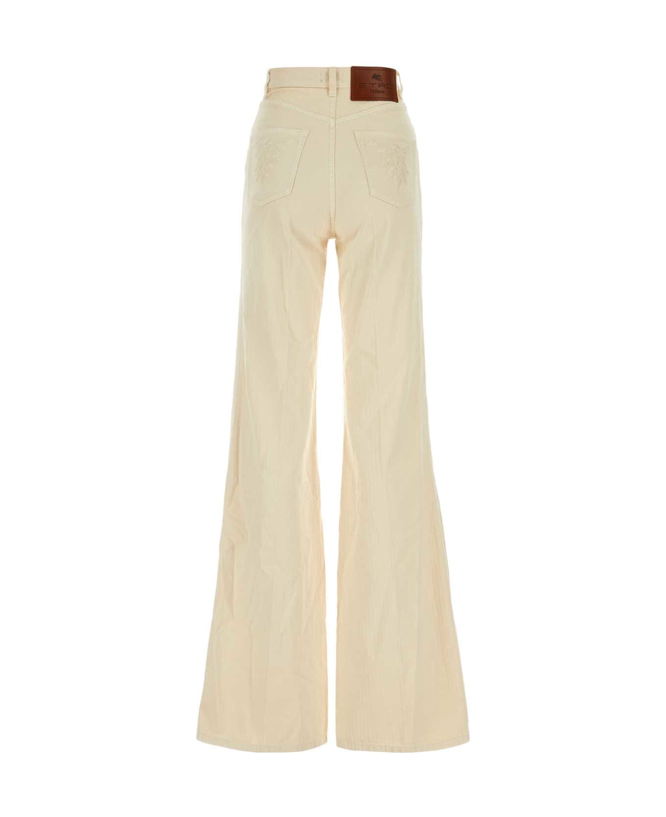 Etro Sand Cotton Wide-leg Pant - WHITE