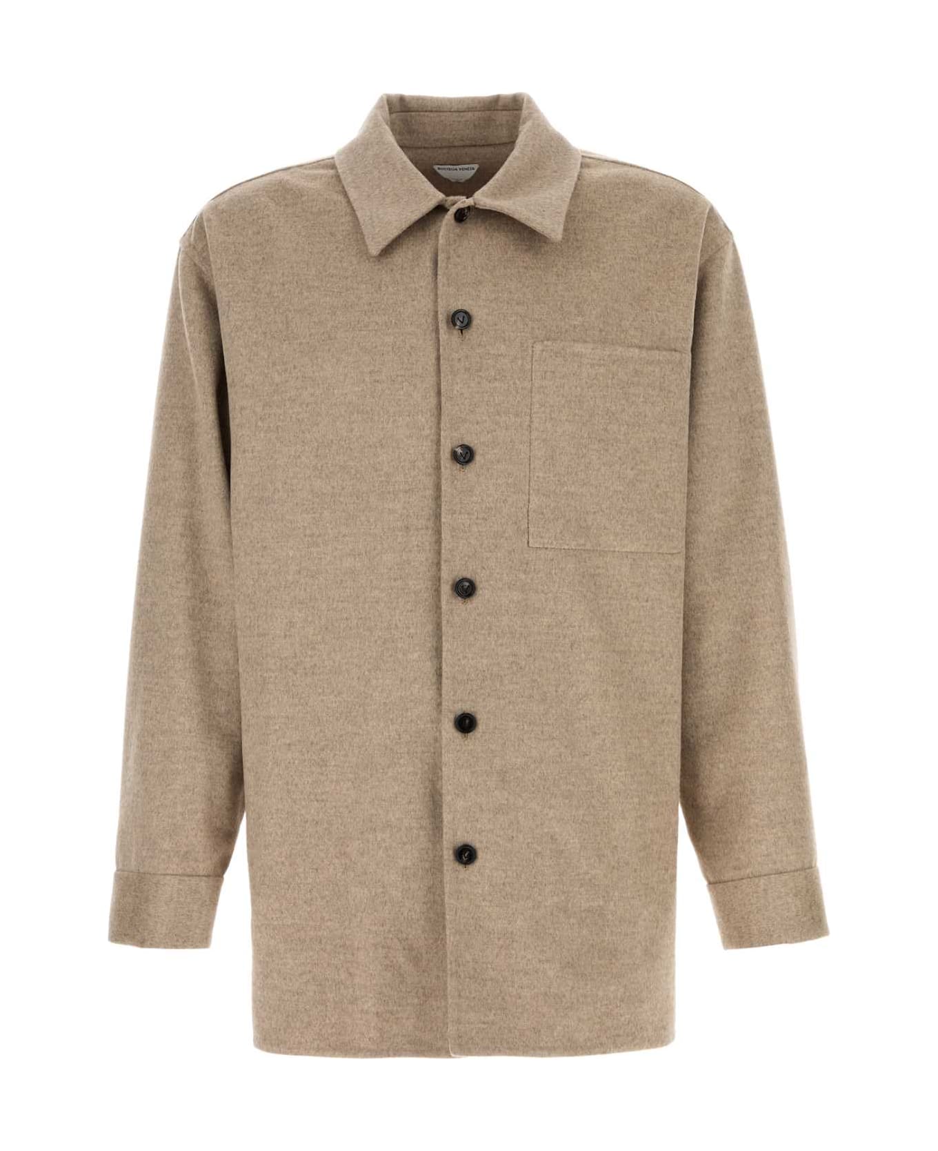 Bottega Veneta Cappuccino Flannel Shirt - SANDSHELLMELANGE