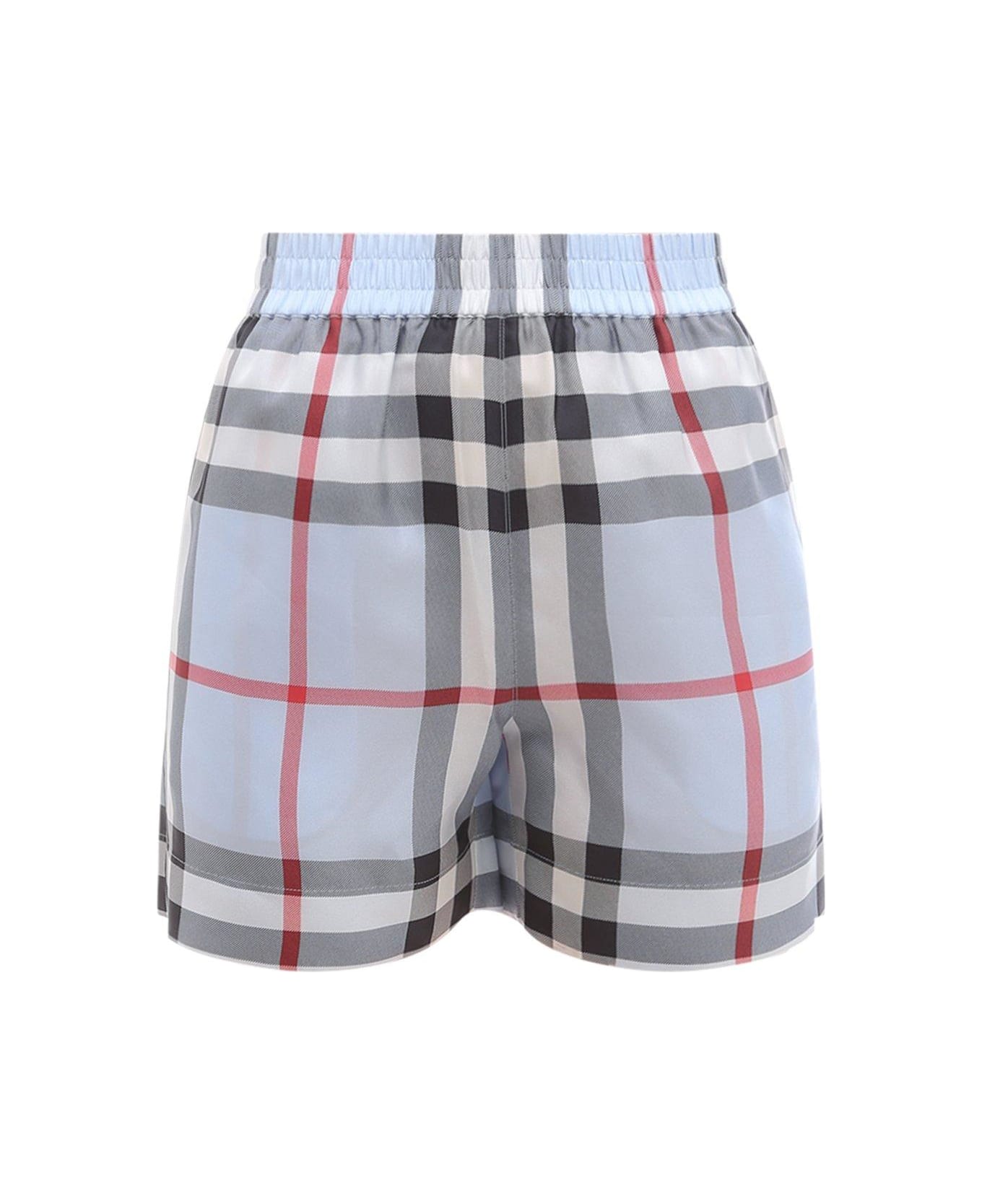 Burberry Check Patterned Bermuda Shorts - BLUE