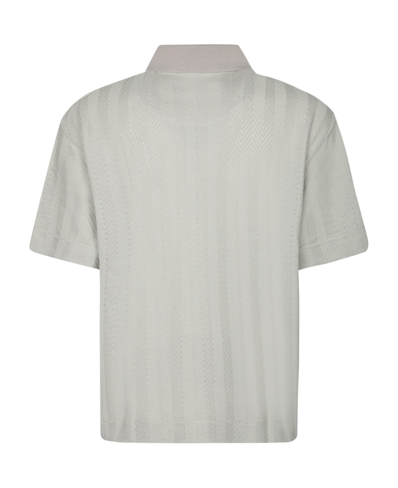 Missoni Tonal Zigzag Beige Polo Shirt - Beige