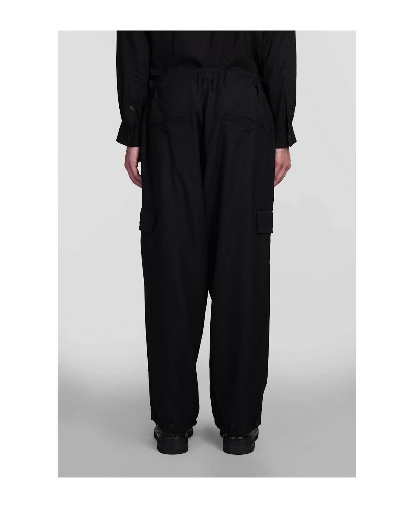 Yohji Yamamoto Pants In Black Wool - black