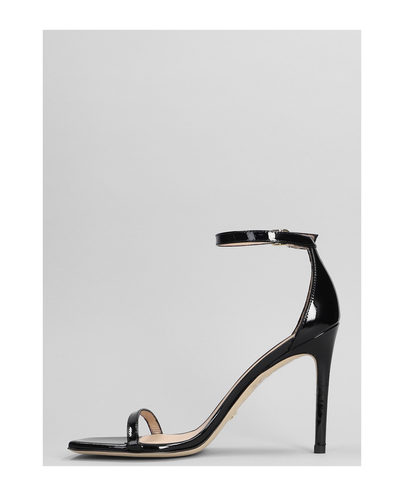 Stuart Weitzman Nudistcurve 100 Sandals In Black Patent Leather - black