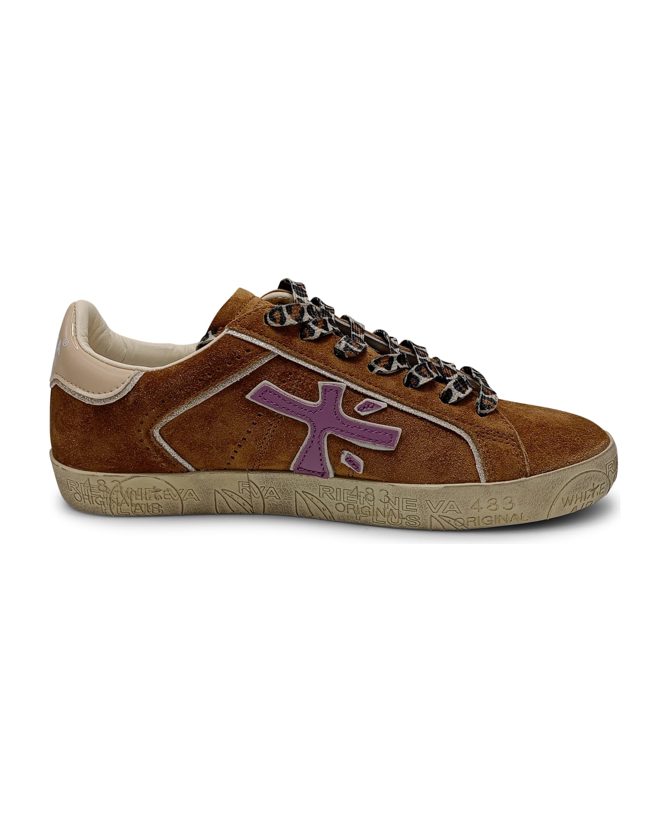 Premiata Steven D Lace-up Leather Sneakers - TOBACCO