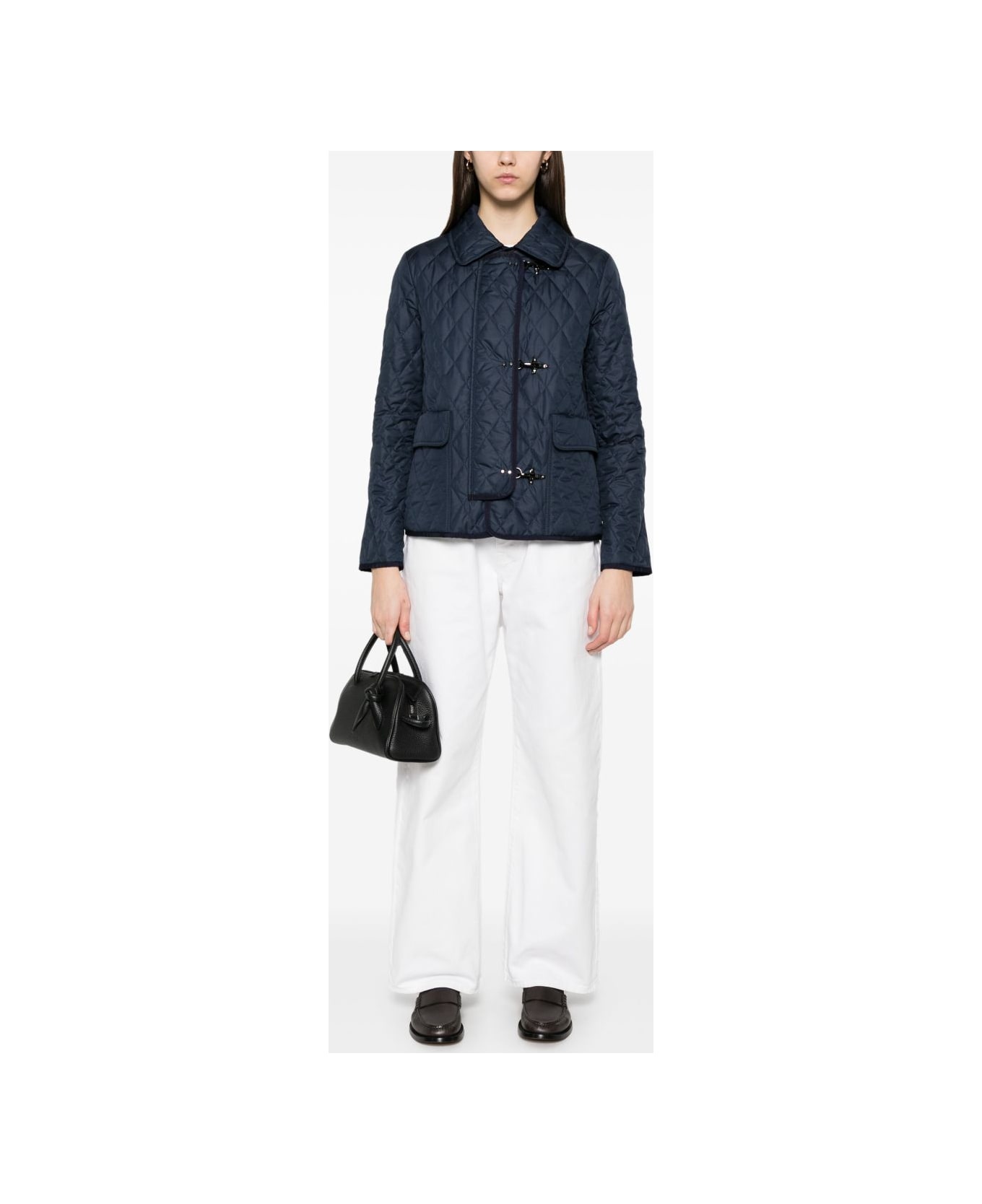 Fay 3ganci Quilted Jacket - Blue