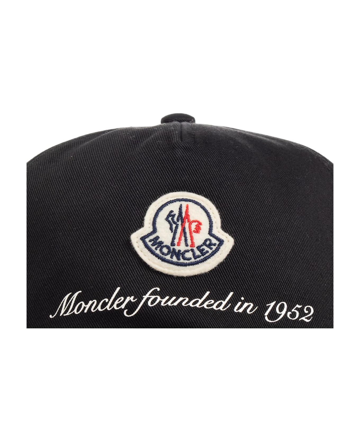 Moncler Baseball Cap With Logo - Black 帽子