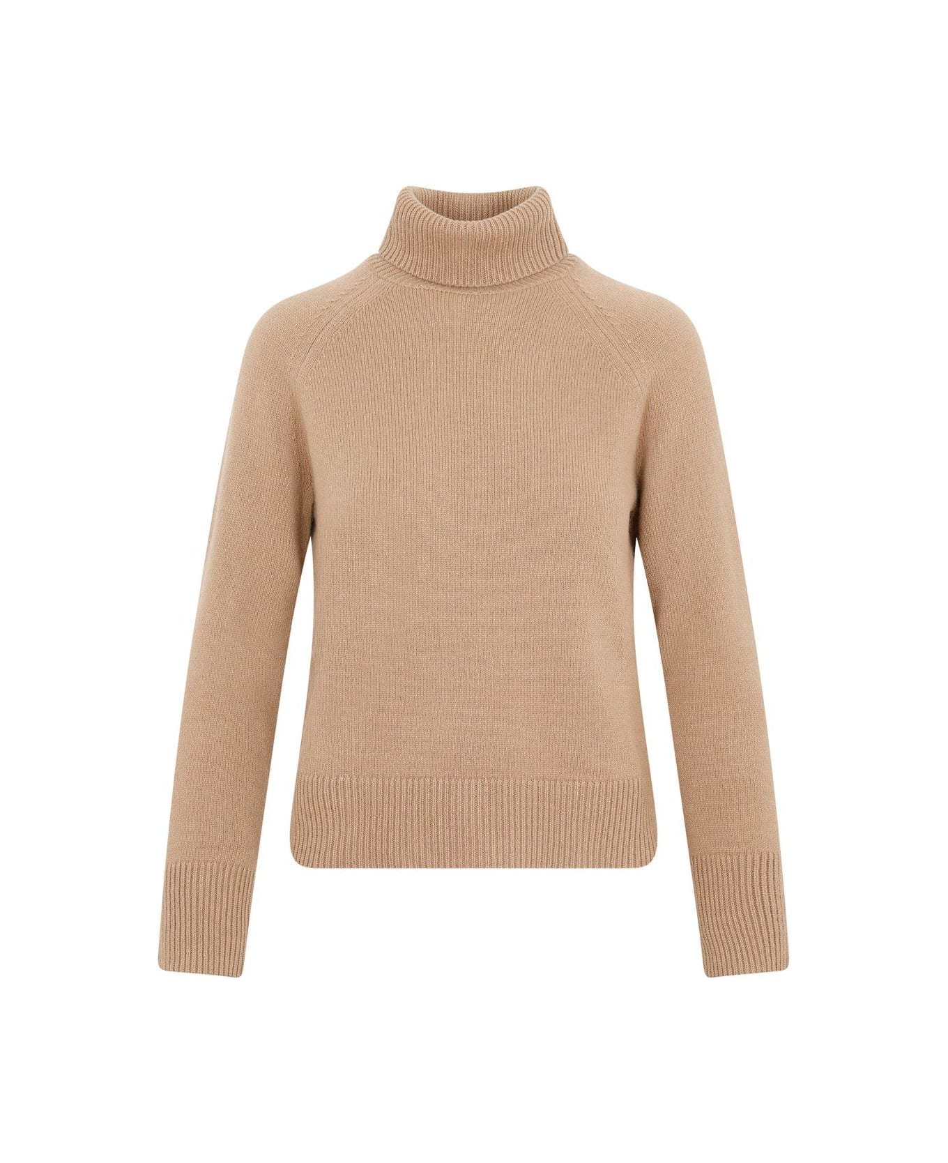 'S Max Mara High Neck Knitted Jumper - Cammello