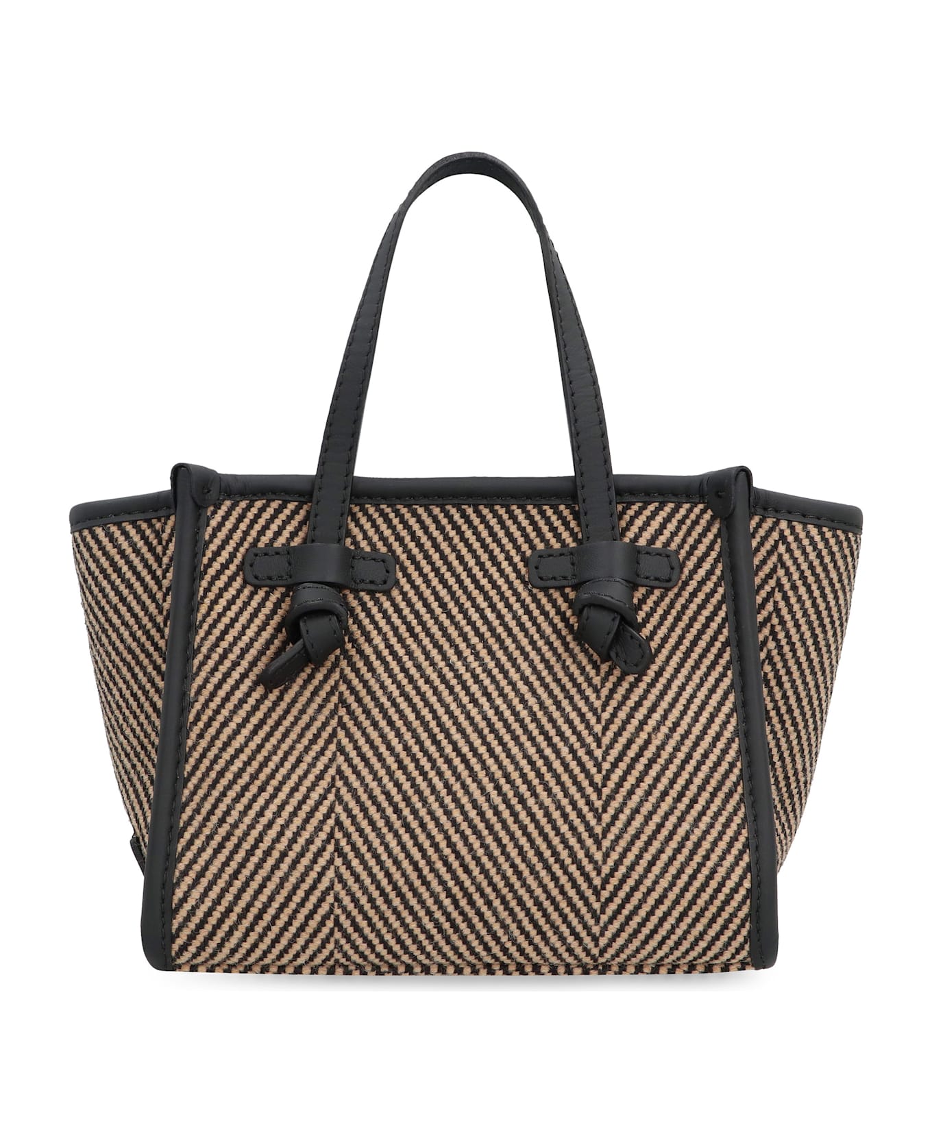 Gianni Chiarini Miss Marcella Herringbone Fabric Handbag - Var Nero