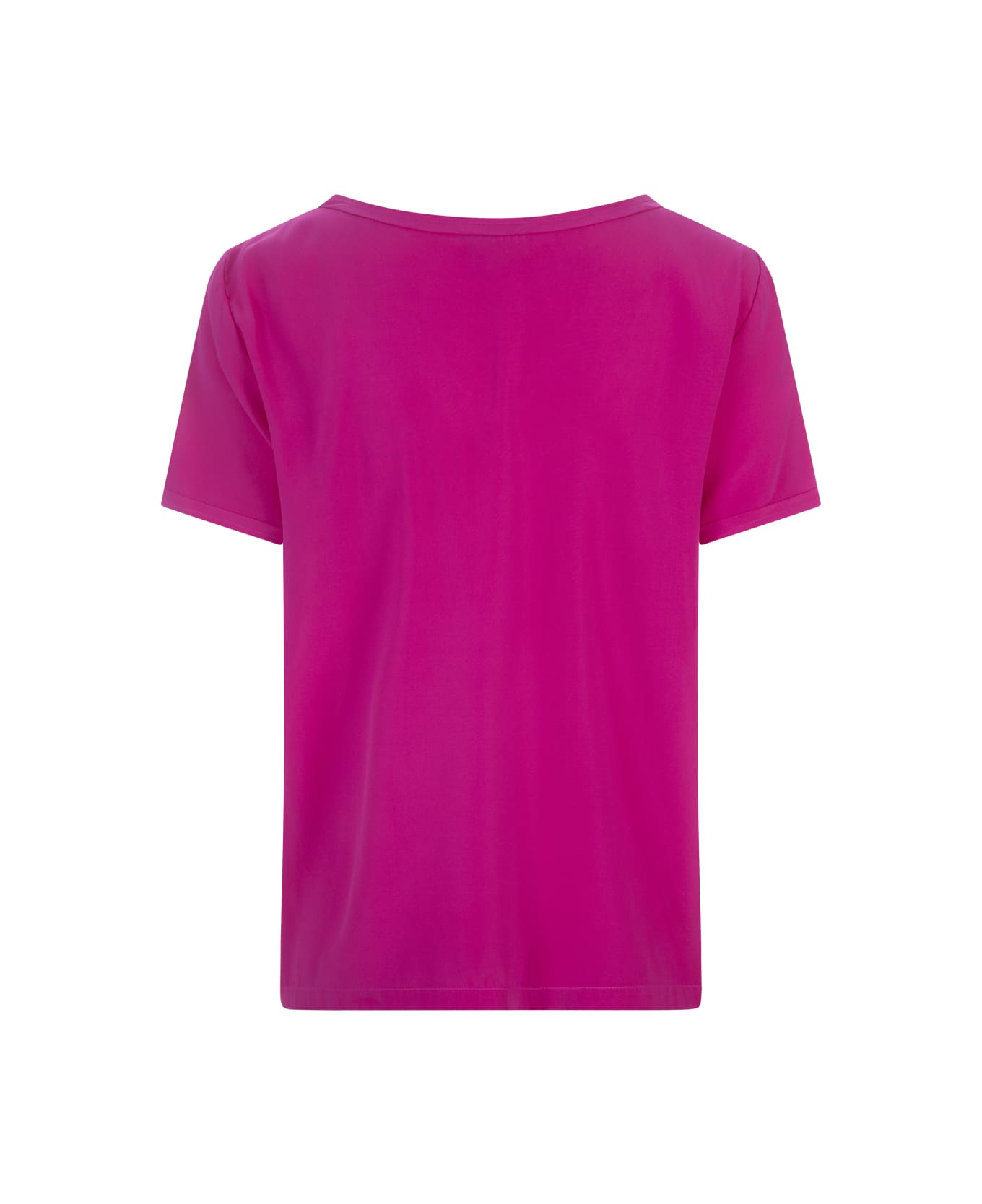 Her Shirt Fuchsia Opaque Silk T-shirt - Pink