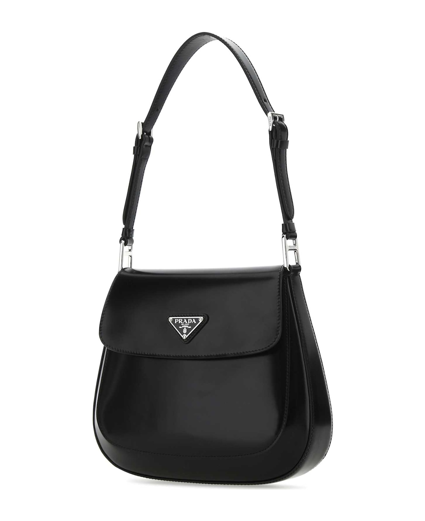 Prada Black Leather Cleo Shoulder Bag - F0002