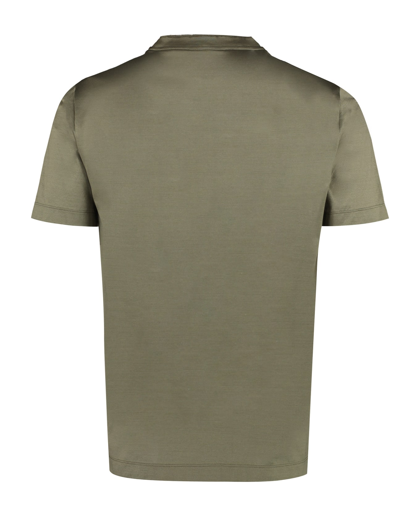Canali Cotton Crew-neck T-shirt - green