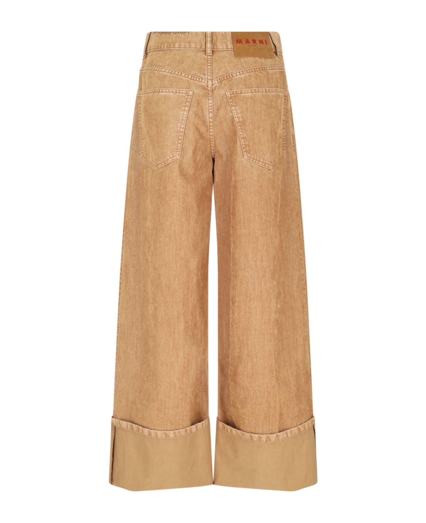 Marni Lapel Detail Jeans - Brown ボトムス