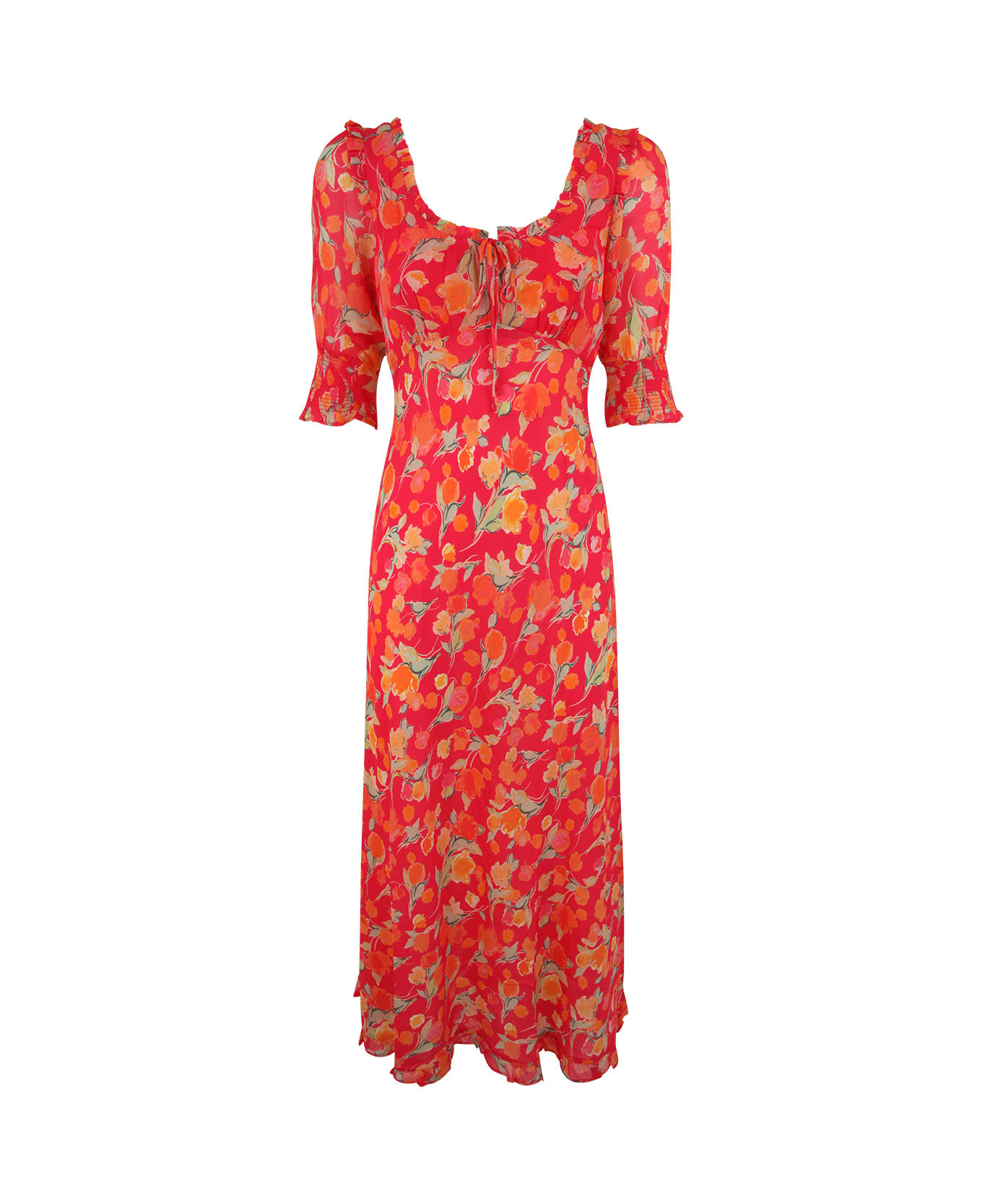 RIXO Sathya Long Dress - Fontainhas Floral Coral ワンピース＆ドレス