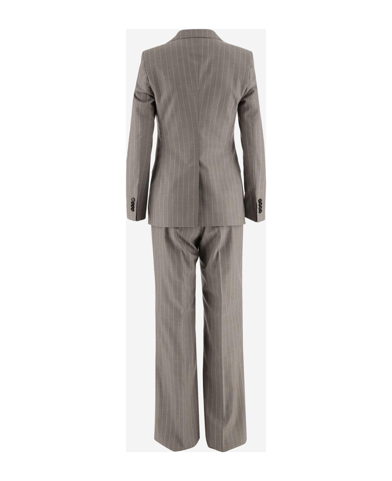 Tagliatore Virgin Wool Pinstripe Suit - Beige