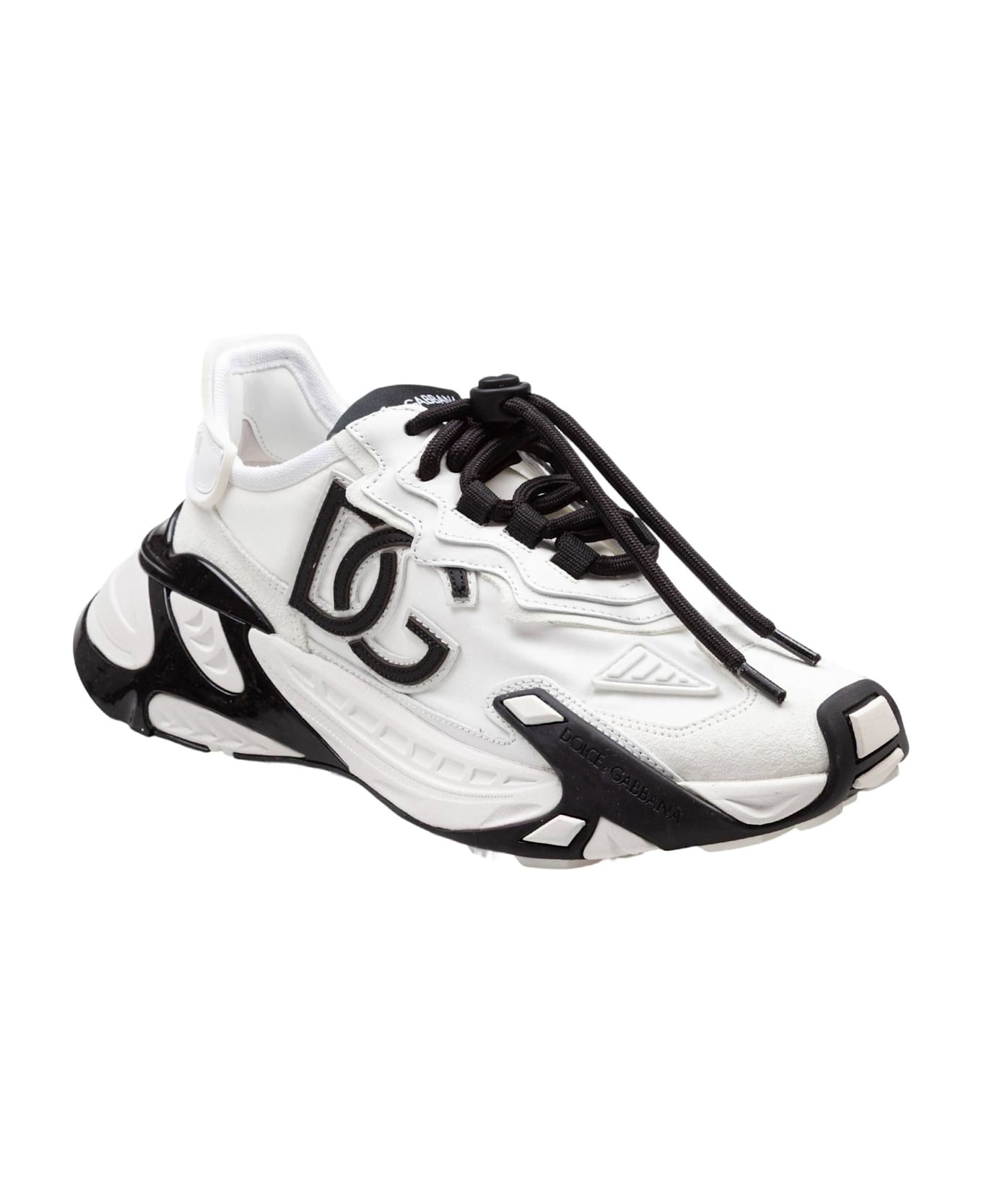 Dolce 
Gabbana Day Faster Viscose And Leather Sneakers, Black And White - white/black