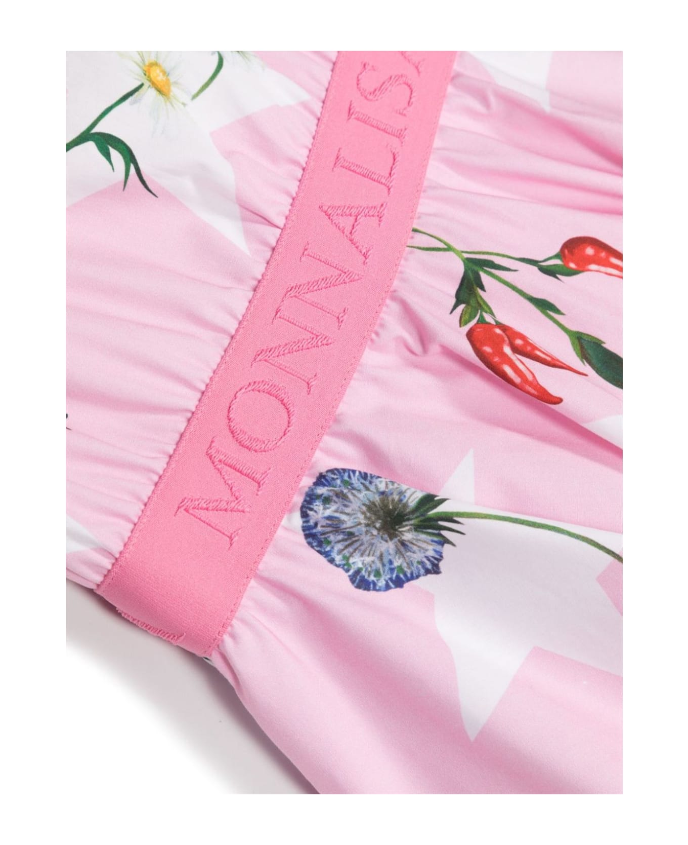Monnalisa Pink Cotton Dress - PINK ワンピース＆ドレス