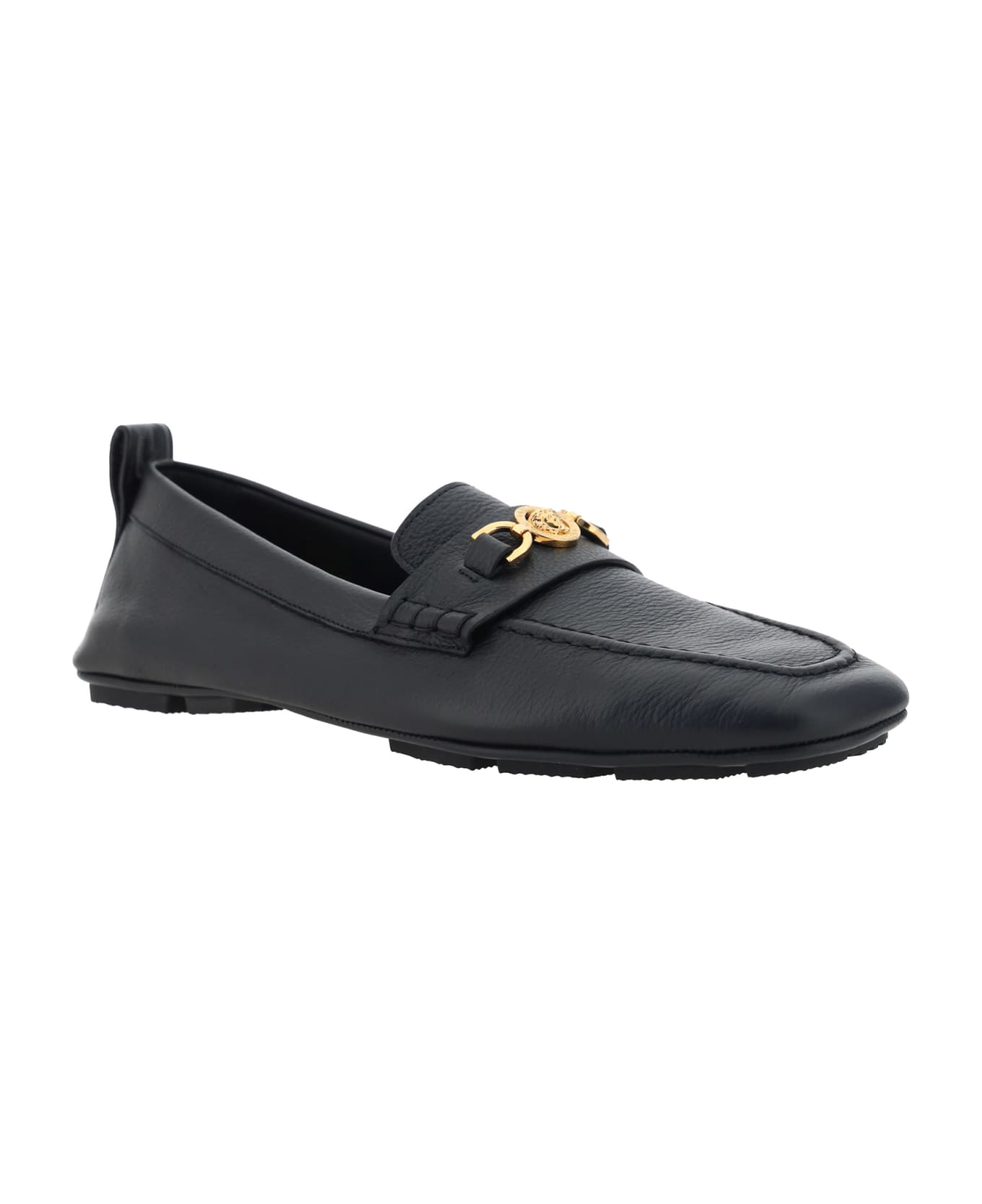Versace Driver Loafers - Black-versace Gold