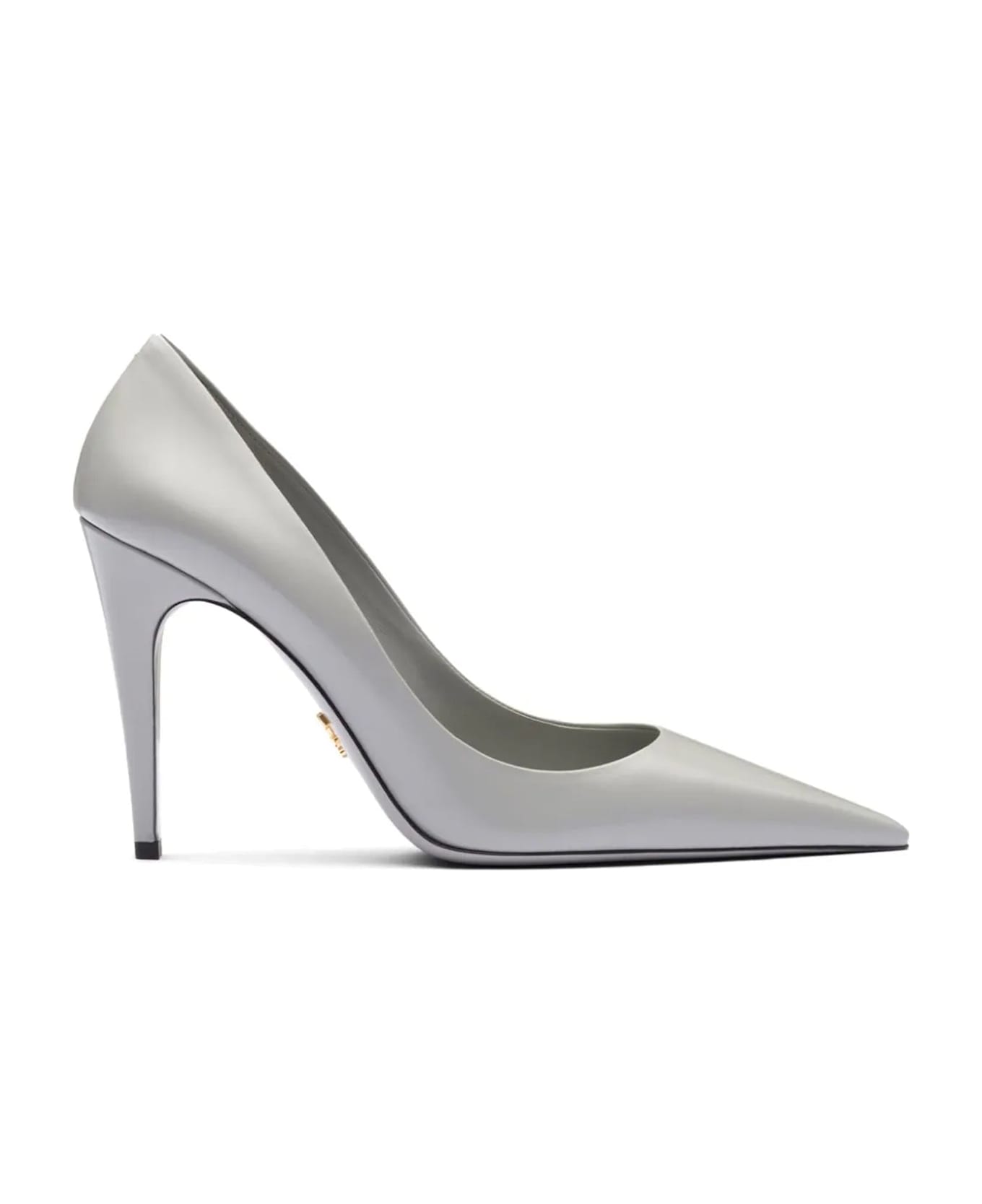 Prada Brushed Leather Pumps - Gray