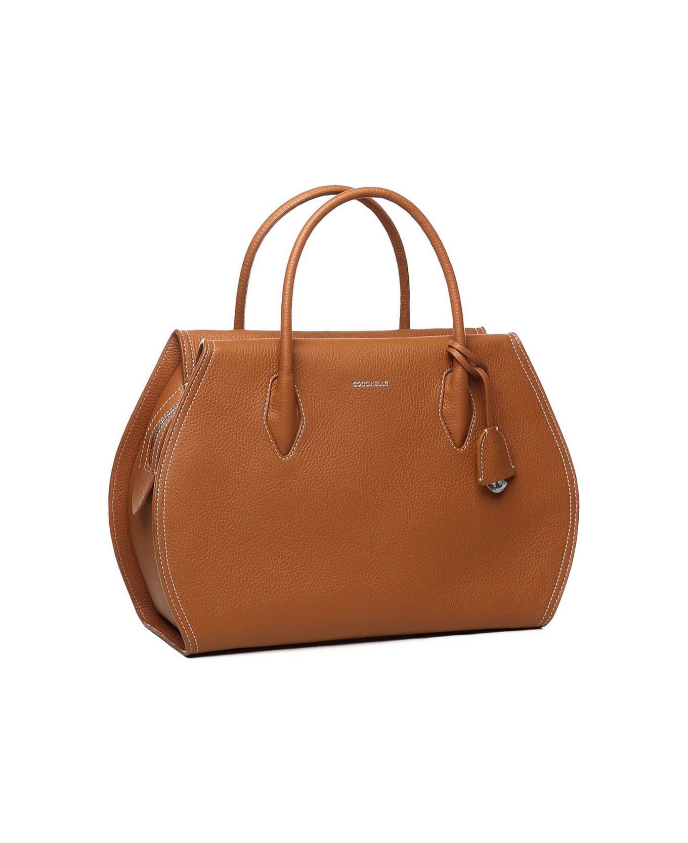 Coccinelle Lord Logo Printed Large Tote Bag - Leather