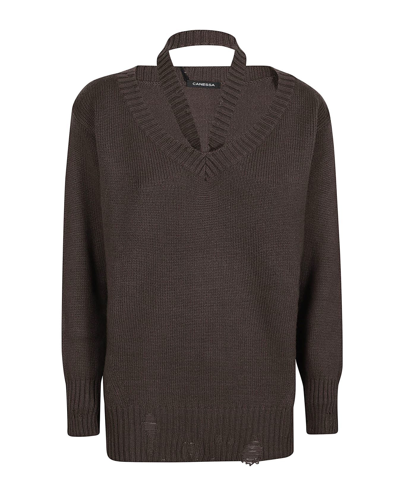 Canessa Sole V Neck Sweater - Tawny ニットウェア