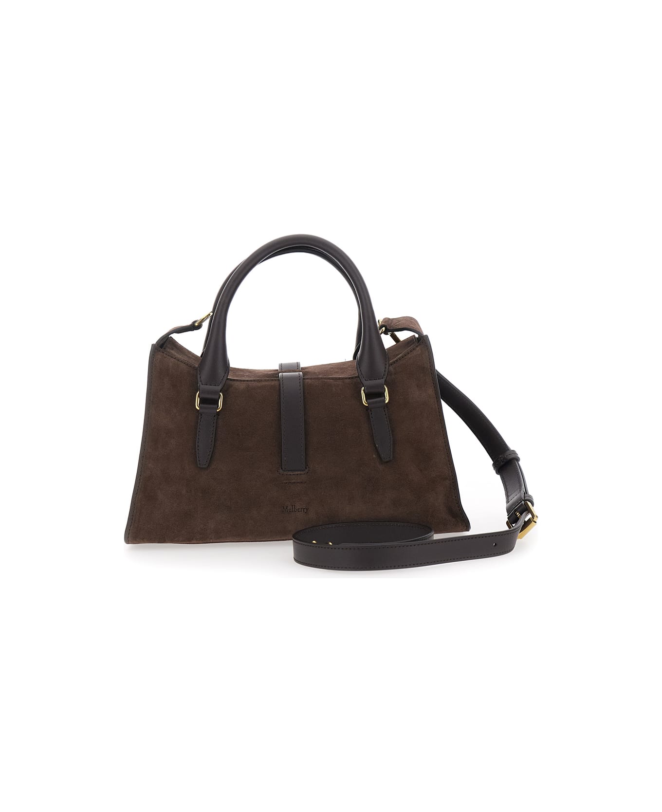 Mulberry 'roxanne' Brown Small Handbag With Adjustable And Removable Shoulder Strap And Two Front Pockets In Suede Woman - Brown