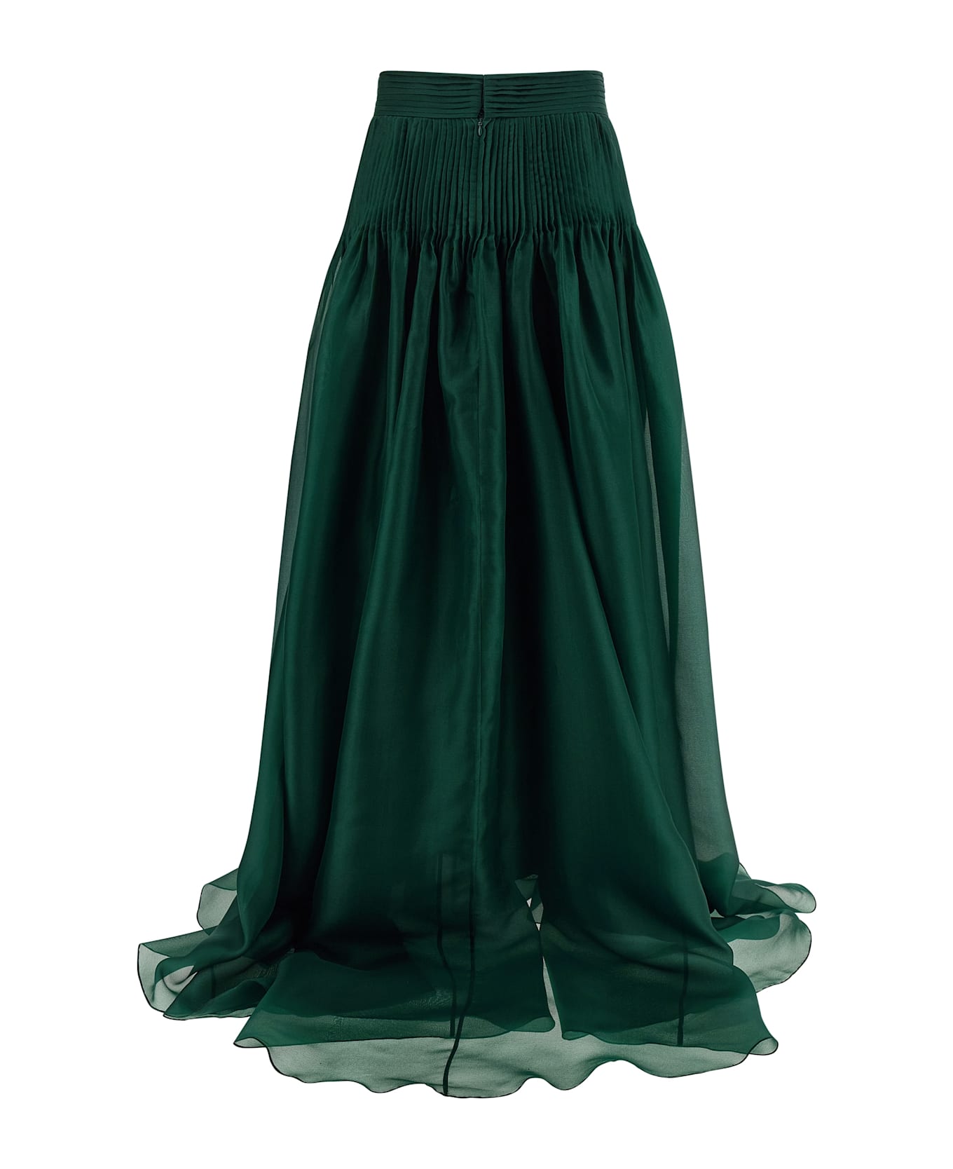 Carolina Herrera 
pintucked Organza
 Skirt - Green