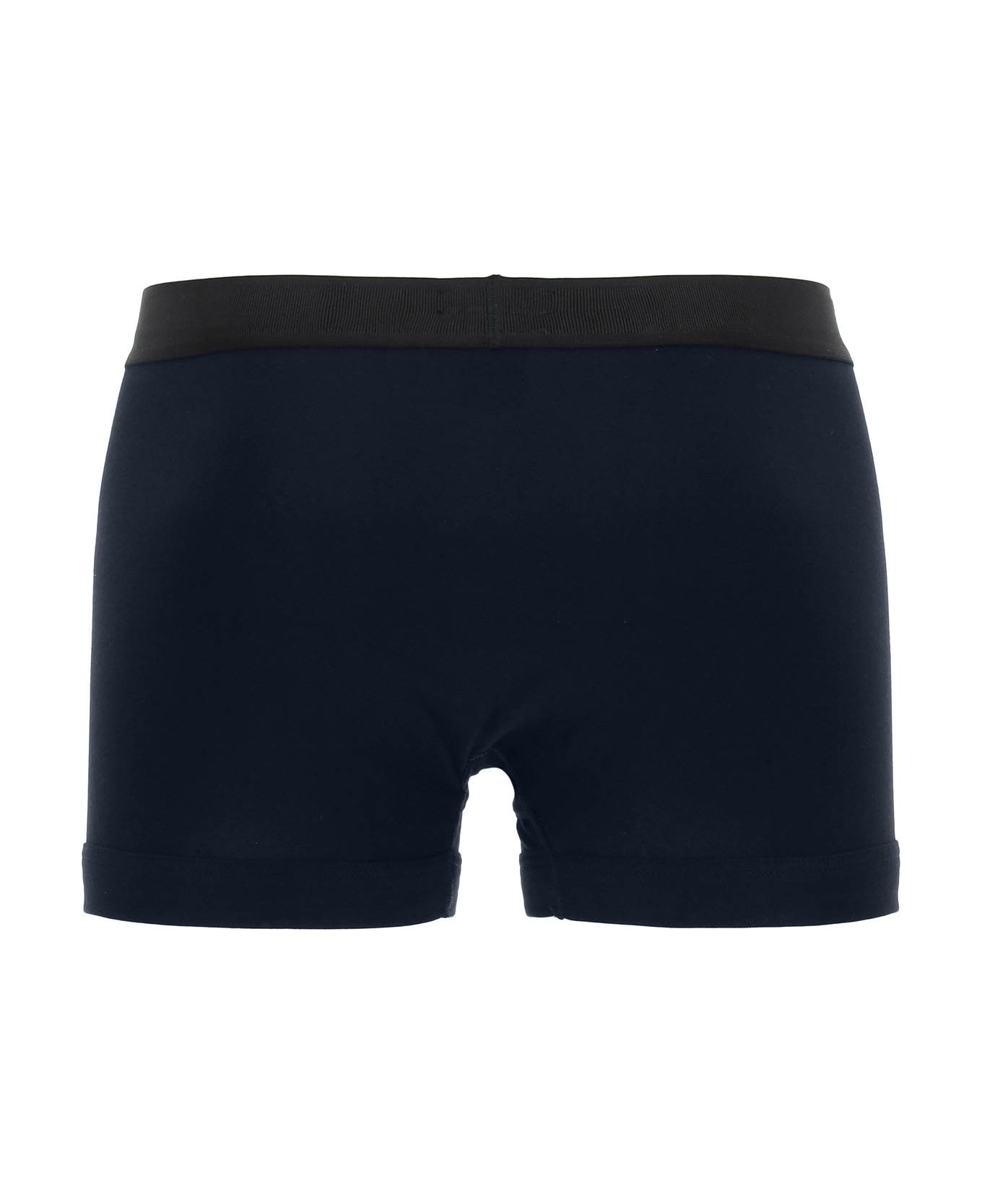 Tom Ford Cotton Boxer Briefs With Logo Band - navy ショーツ
