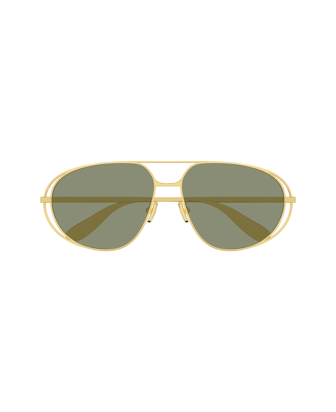 Bottega Veneta Eyewear Bottega Veneta Bv1344s 001 Gold Green Sunglasses - Oro