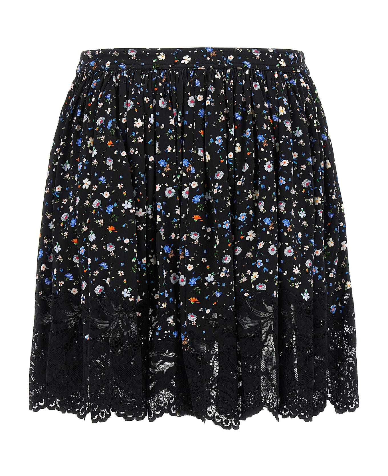 Paco Rabanne Floral Lace Skirt - Black  