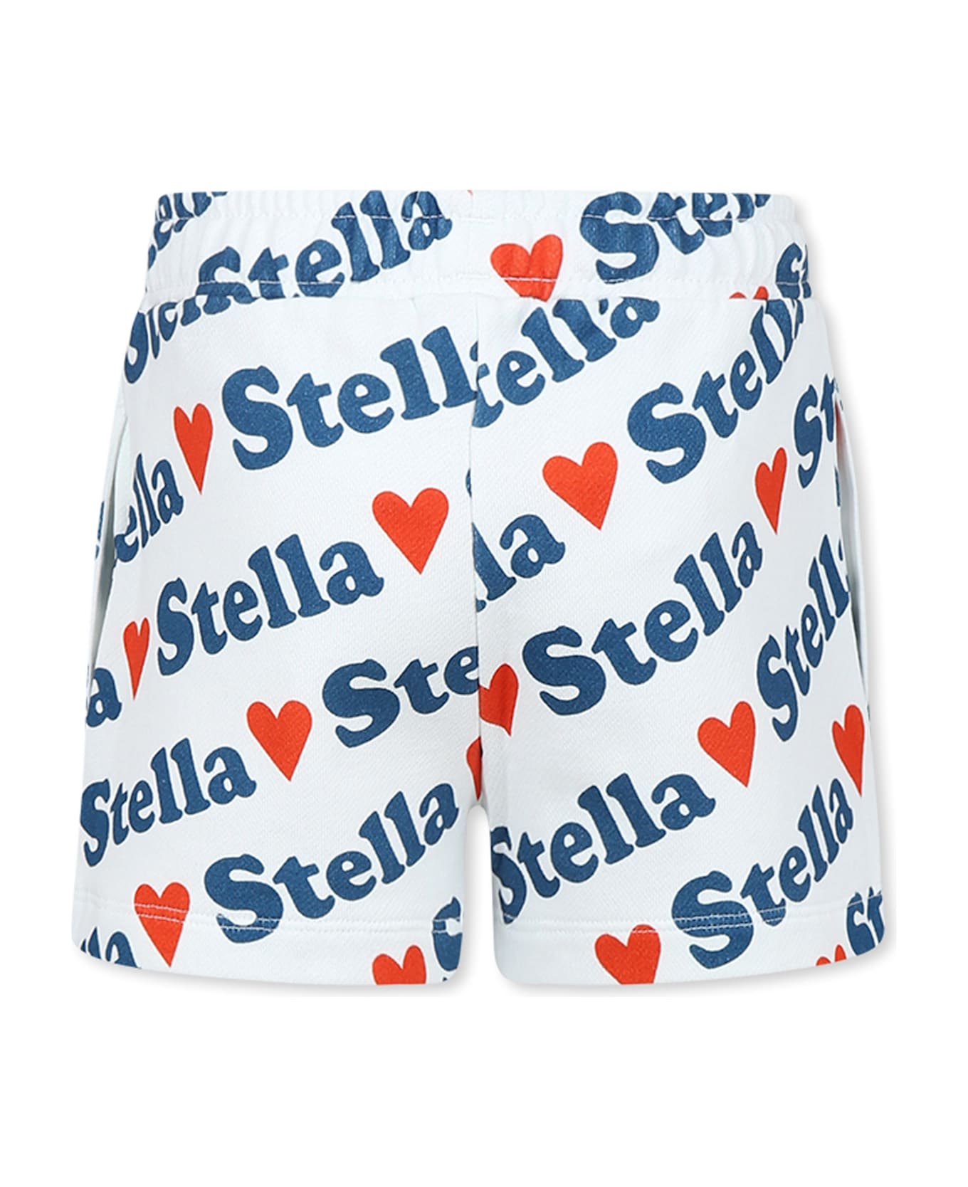 Stella McCartney Kids White Shorts For Girl With Logo - White